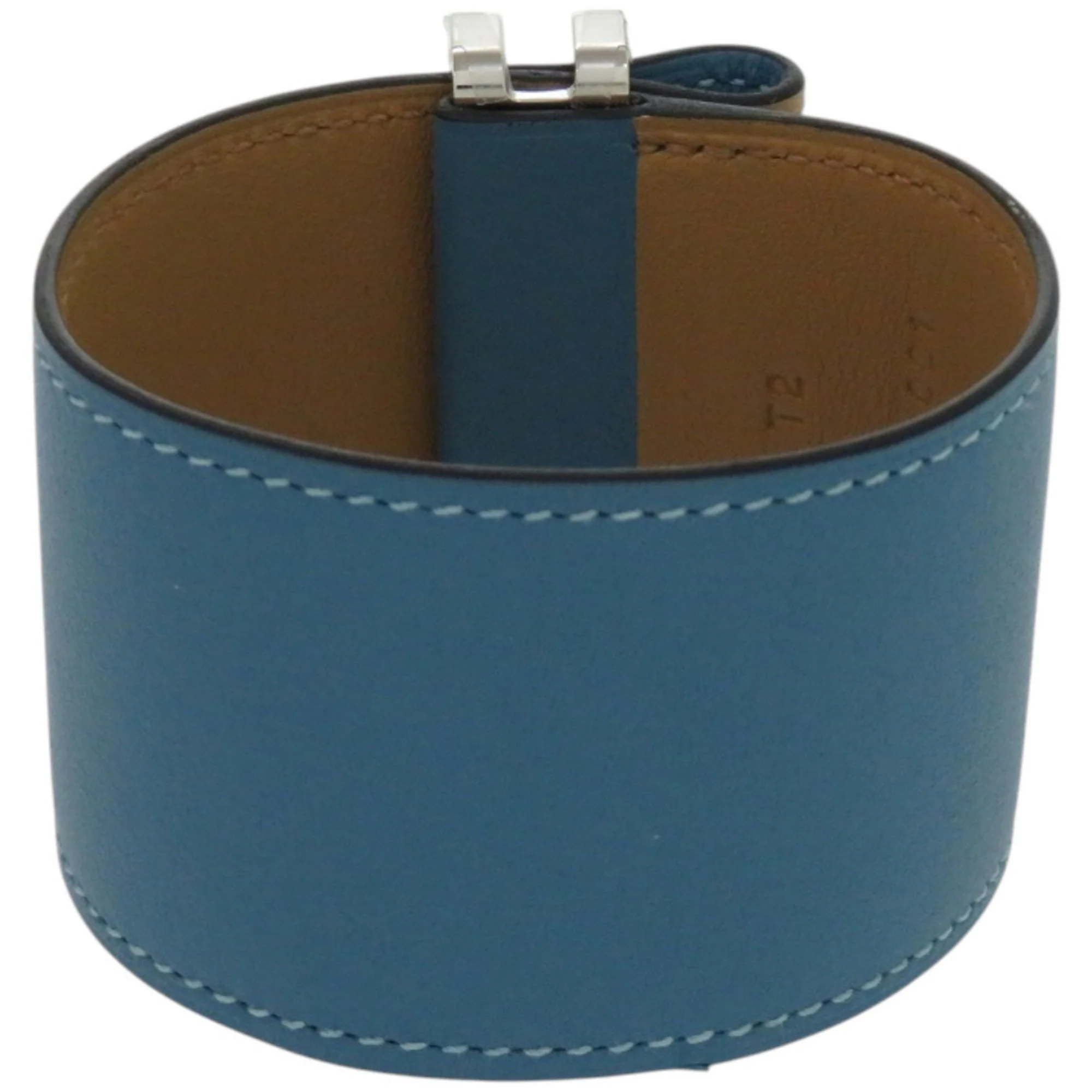 Bracelet Ardennes Leather and Metal and Swift Leather Blue and Silver - Image 3