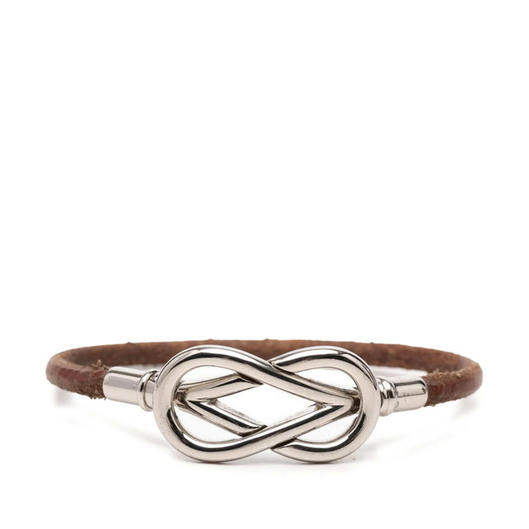 Bracelet Brown Leather and Metal