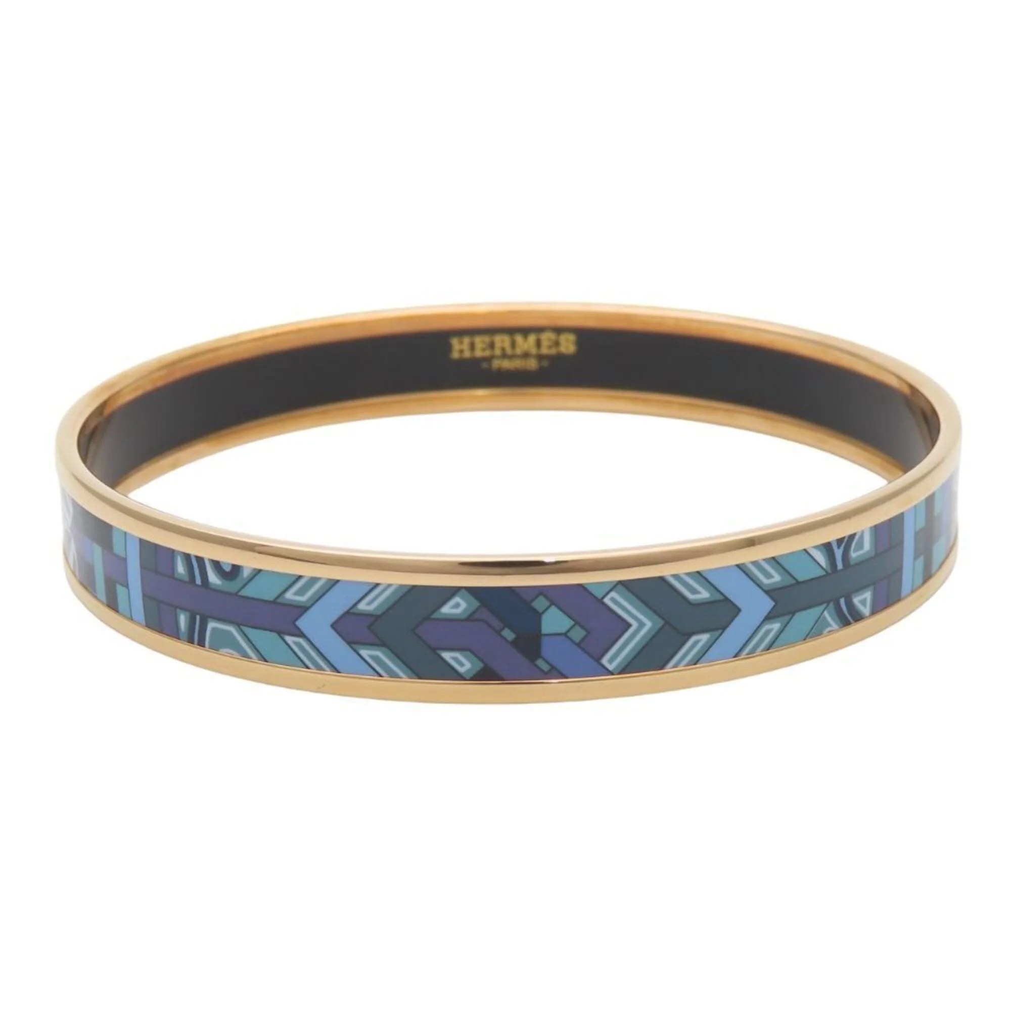 Bracelet Cloisonné and Enamel and Gold Blue Purple - Image 2