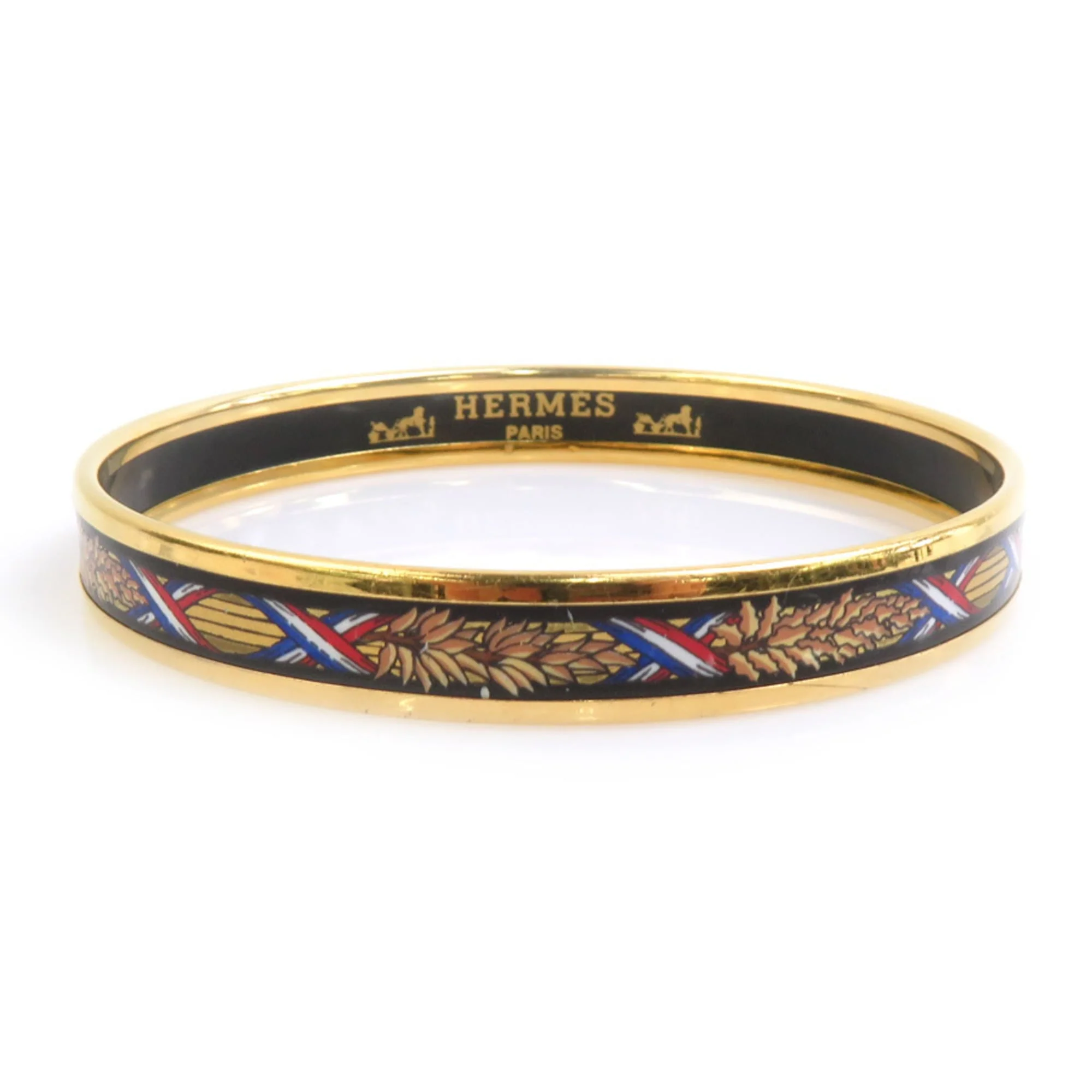 Bracelet Enamel and Metal Black and Gold