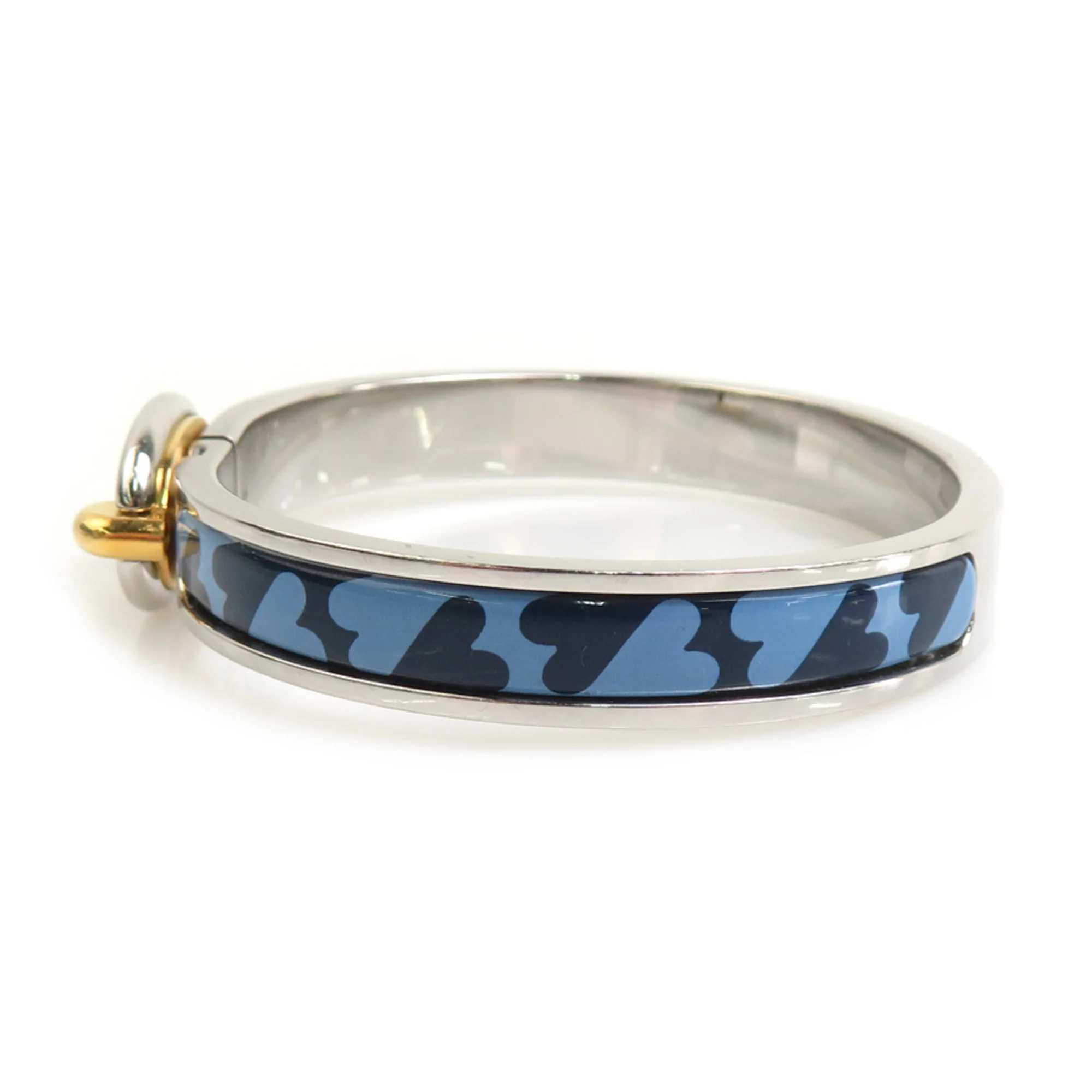 Bracelet Enamel and Metal Blue Gold Silver Mini - Image 3