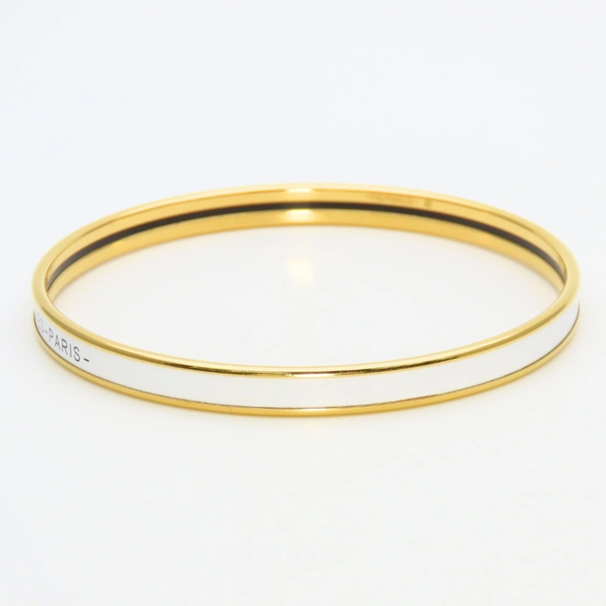 Bracelet Enamel and Metal Gold and White - Image 3