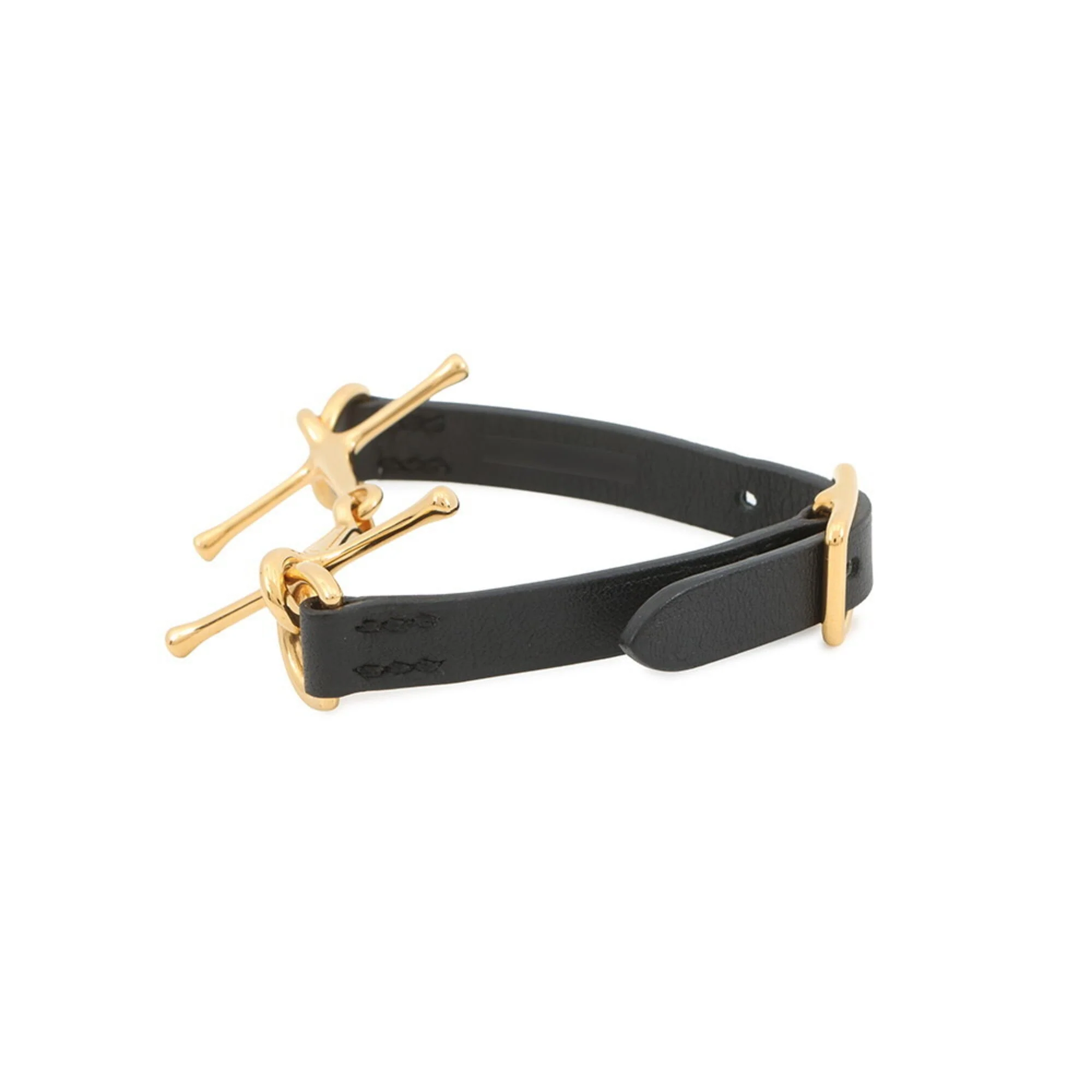 Bracelet Gold and Swift Leather - Image 2