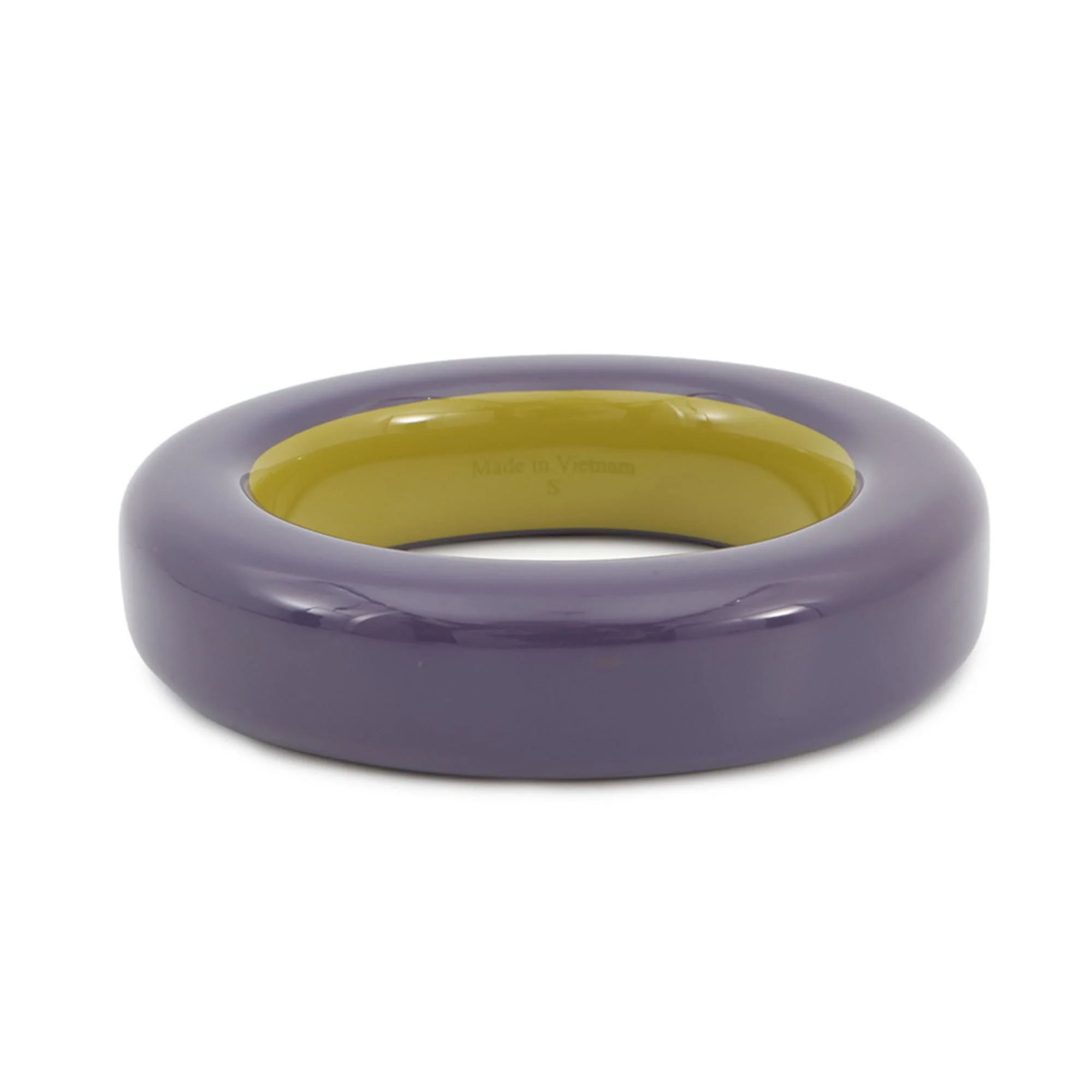 Bracelet Lacquer and Wood Green Purple - Image 3