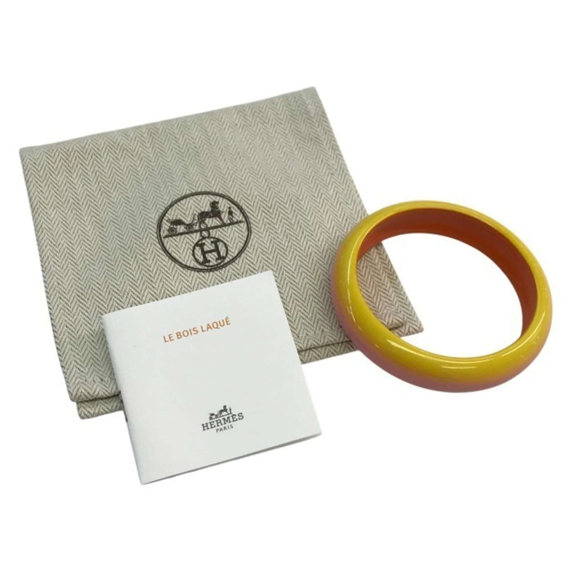 Bracelet Lacquer and Wood Pink Orange and Yellow