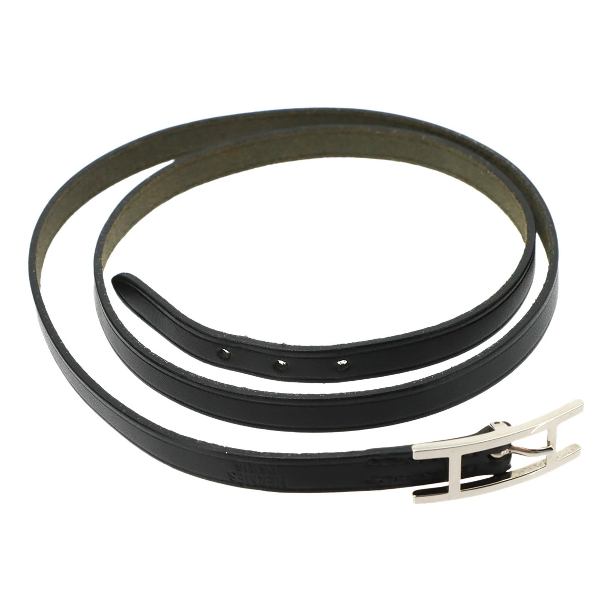 Bracelet Swift Leather Black With Silver Hardware - Image 4