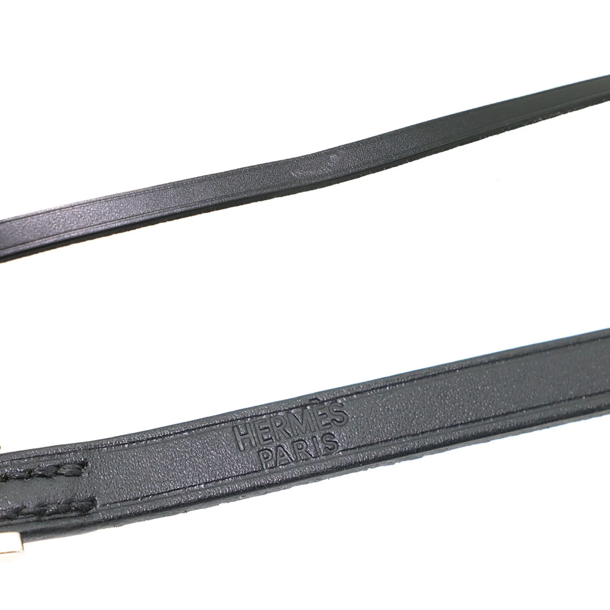 Bracelet Swift Leather Black With Silver Hardware - Image 7