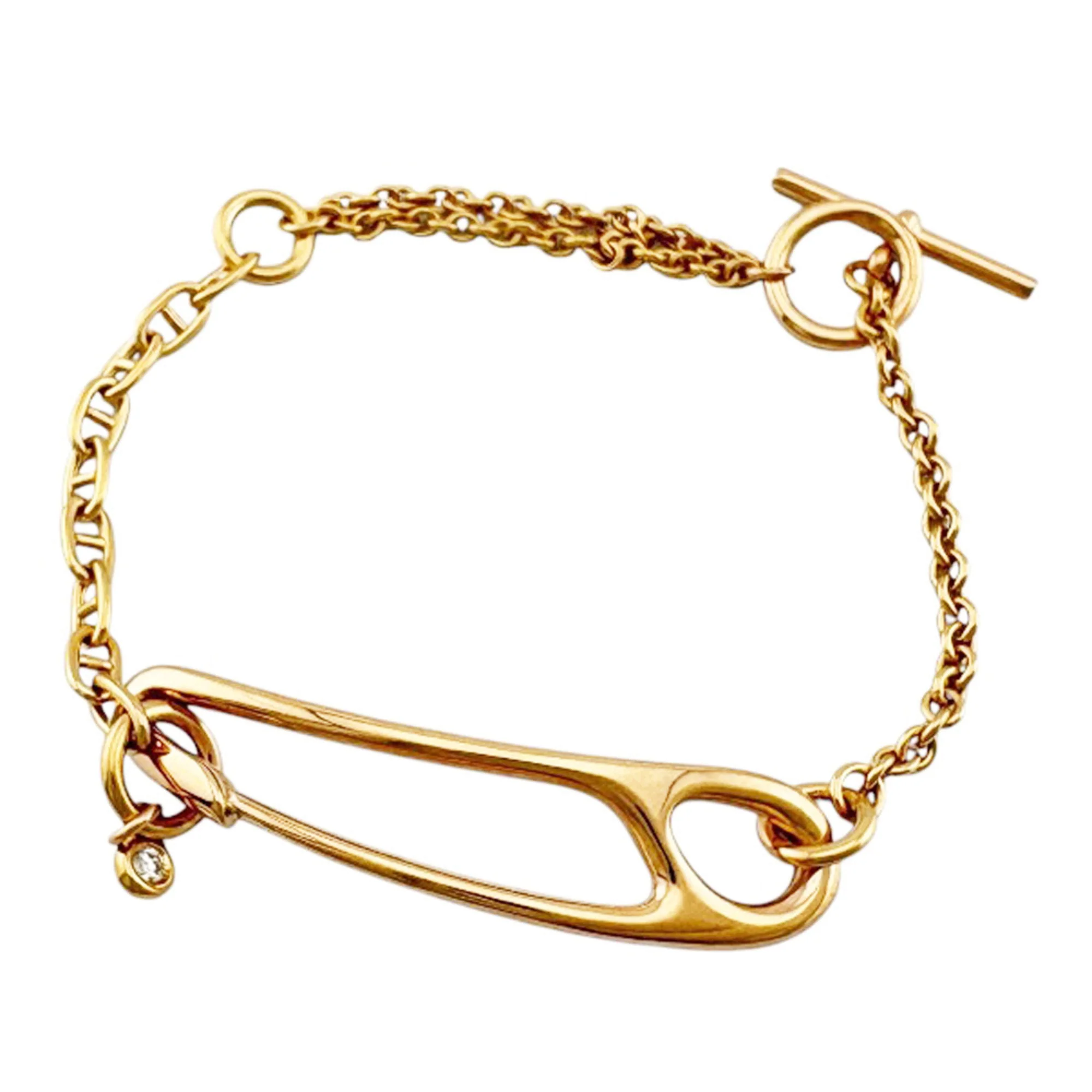 Chaine d'Ancre Bracelet 18K Rose Gold with Diamond