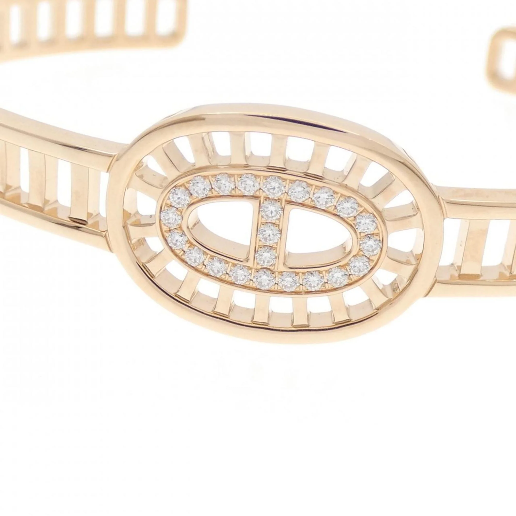 Chaine d'Ancre Divine Bangle 18K Rose Gold with Diamond Bracelet - Image 2
