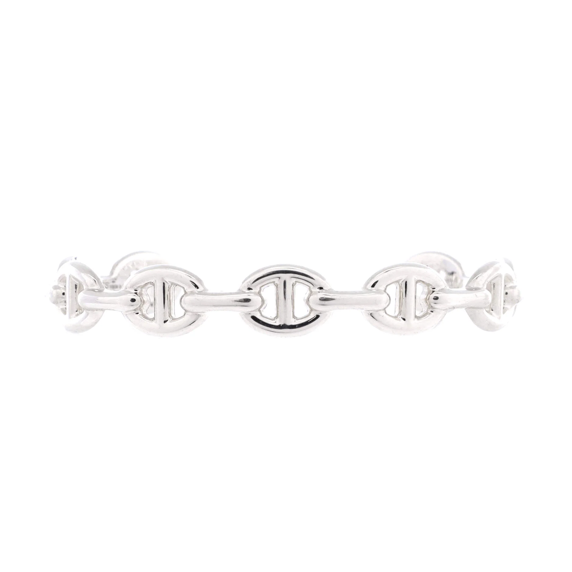 Chaine d'Ancre Enchainee Cuff Bracelet Sterling Silver Medium