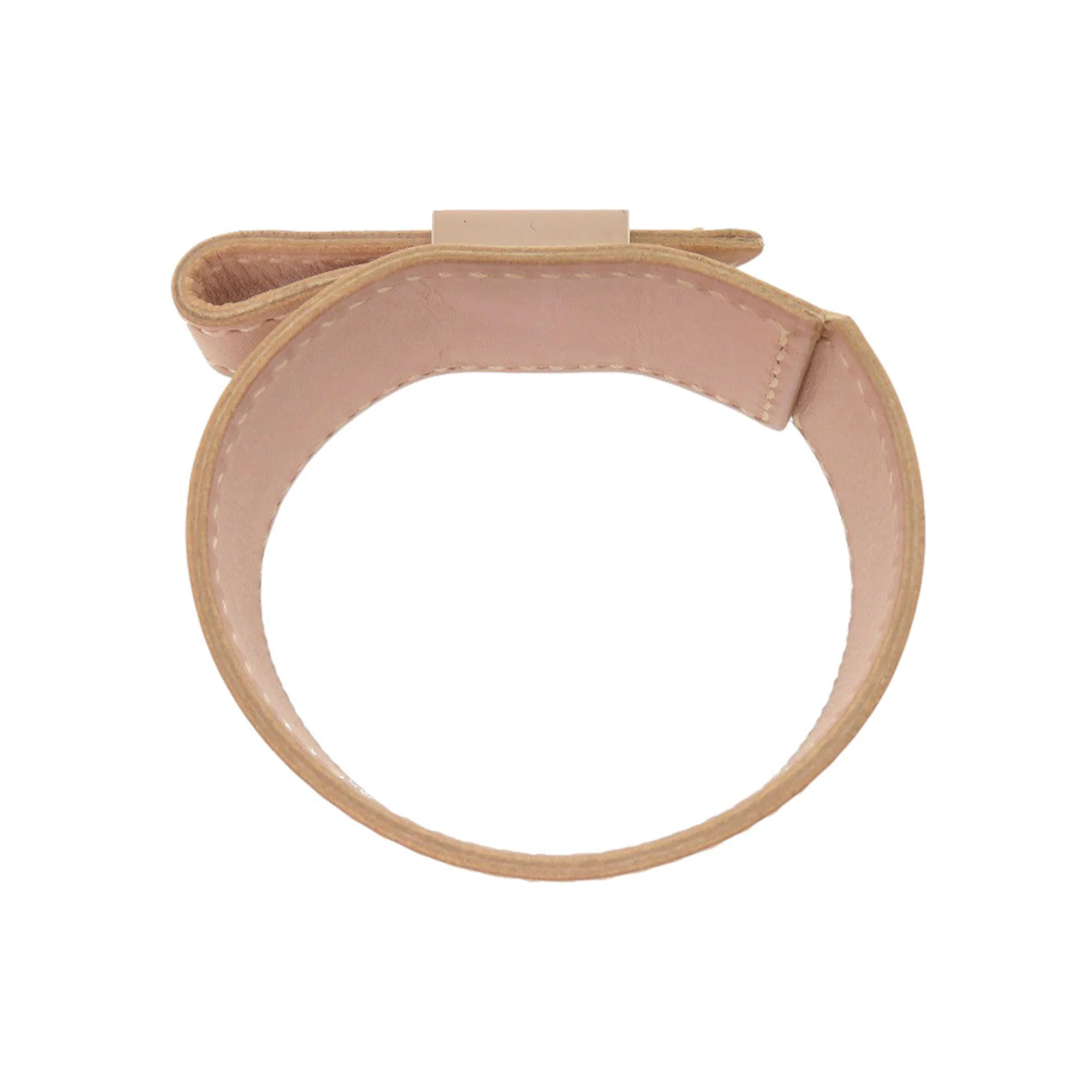 Charm Bracelet Leather and Metal Pink Beige and Silver - Image 3