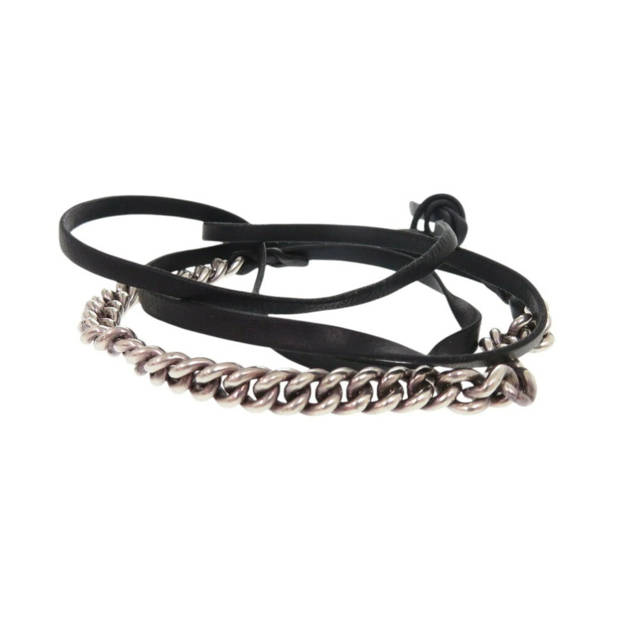 Charm Bracelet Leather and Sterling Silver
