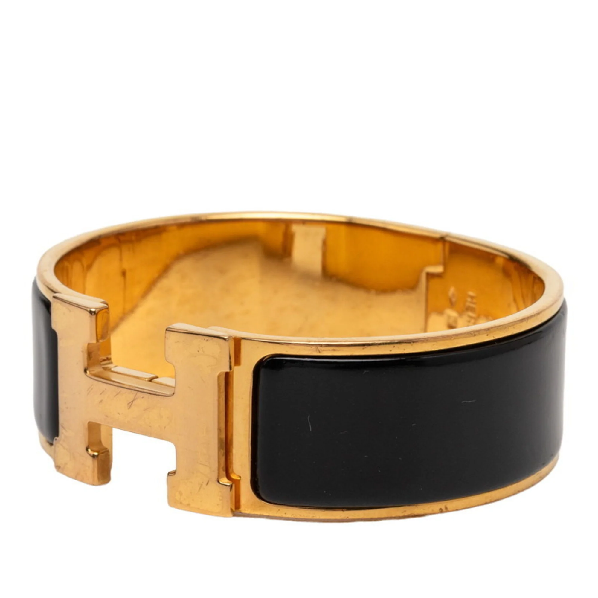 Clic Bracelet Black Enamel and Gold - Image 2