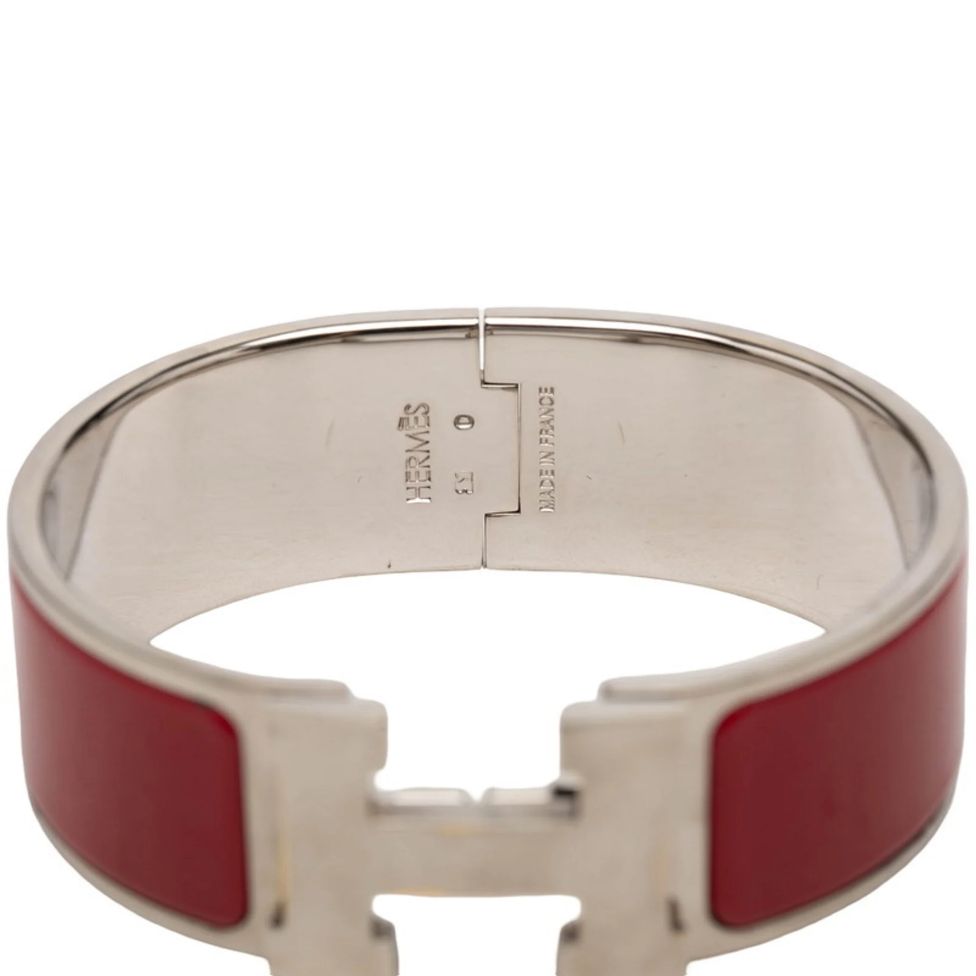 Clic Clac H Bracelet Enamel and Metal Red and Silver - Image 5