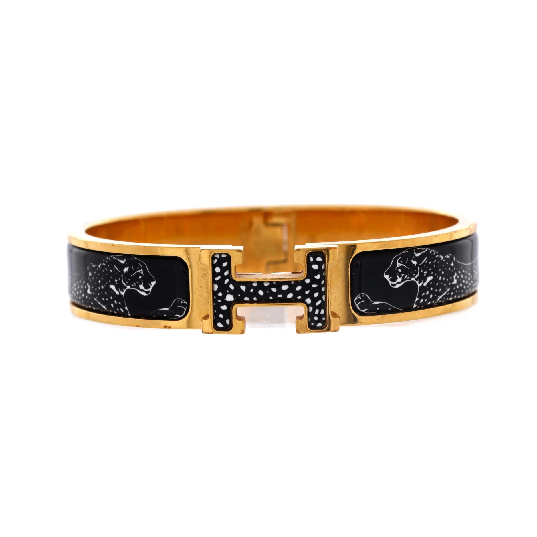 Clic H Bracelet Printed Enamel Extra Narrow