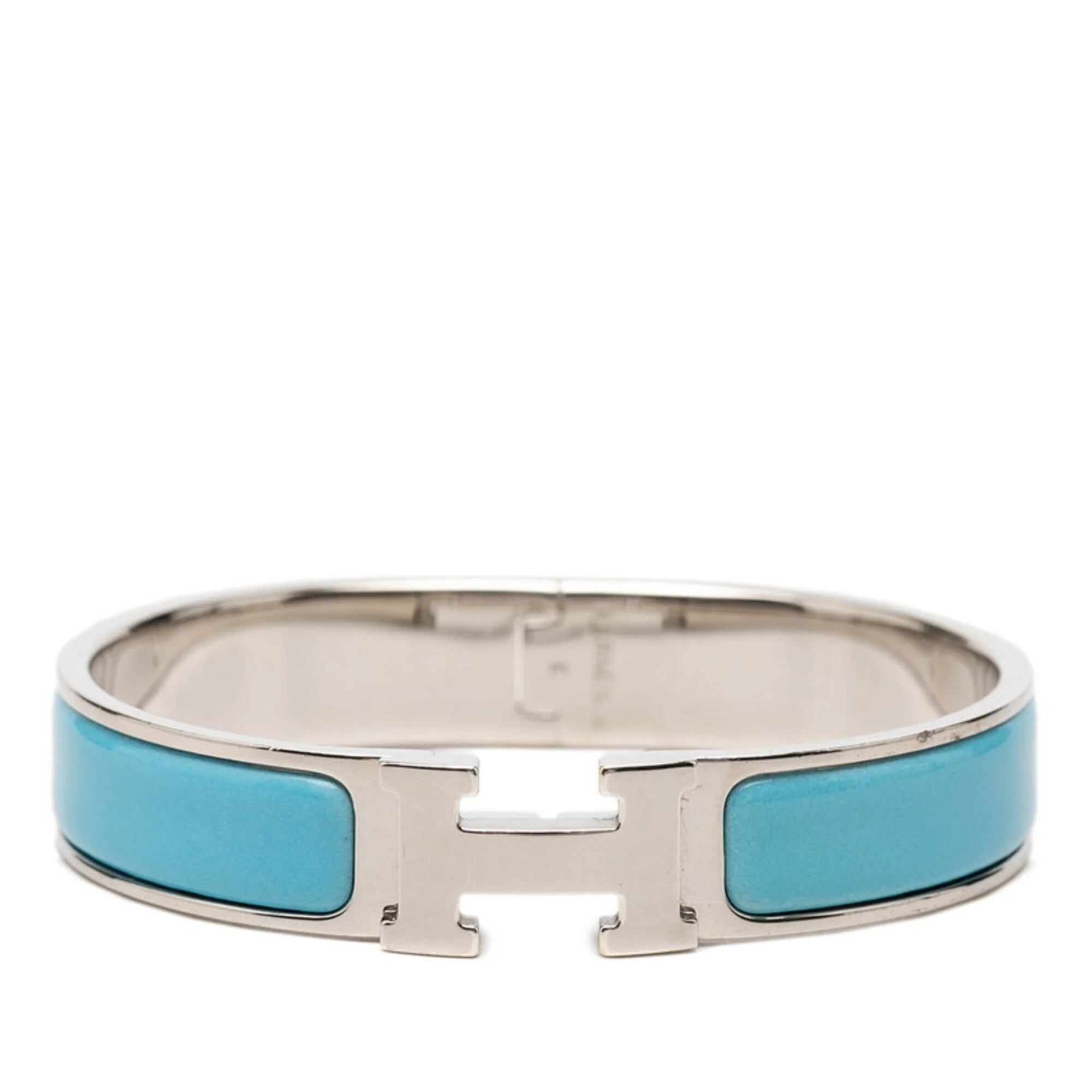 Click H Bracelet Blue Enamel and Metal