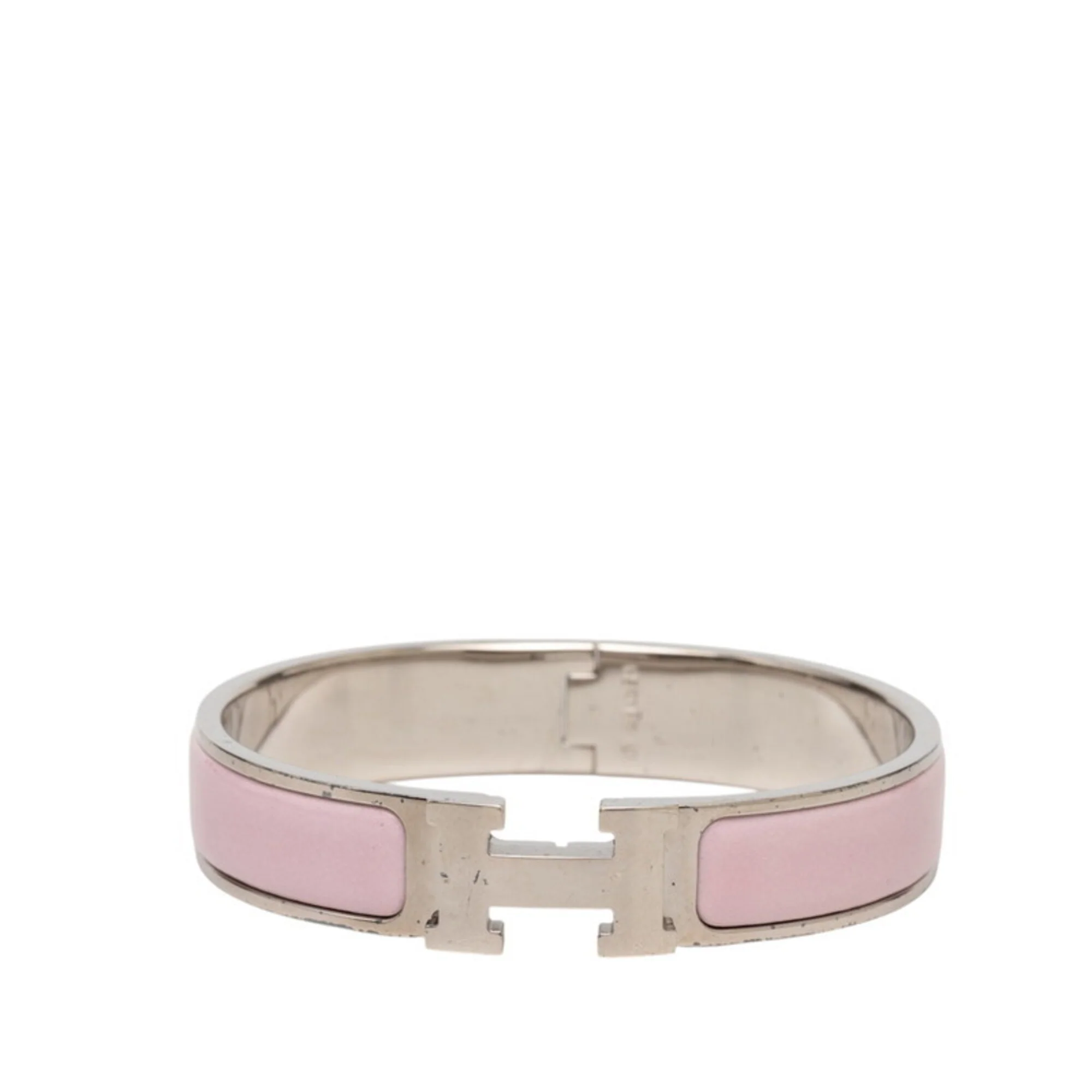 Click H Bracelet Pink and Silver Metal