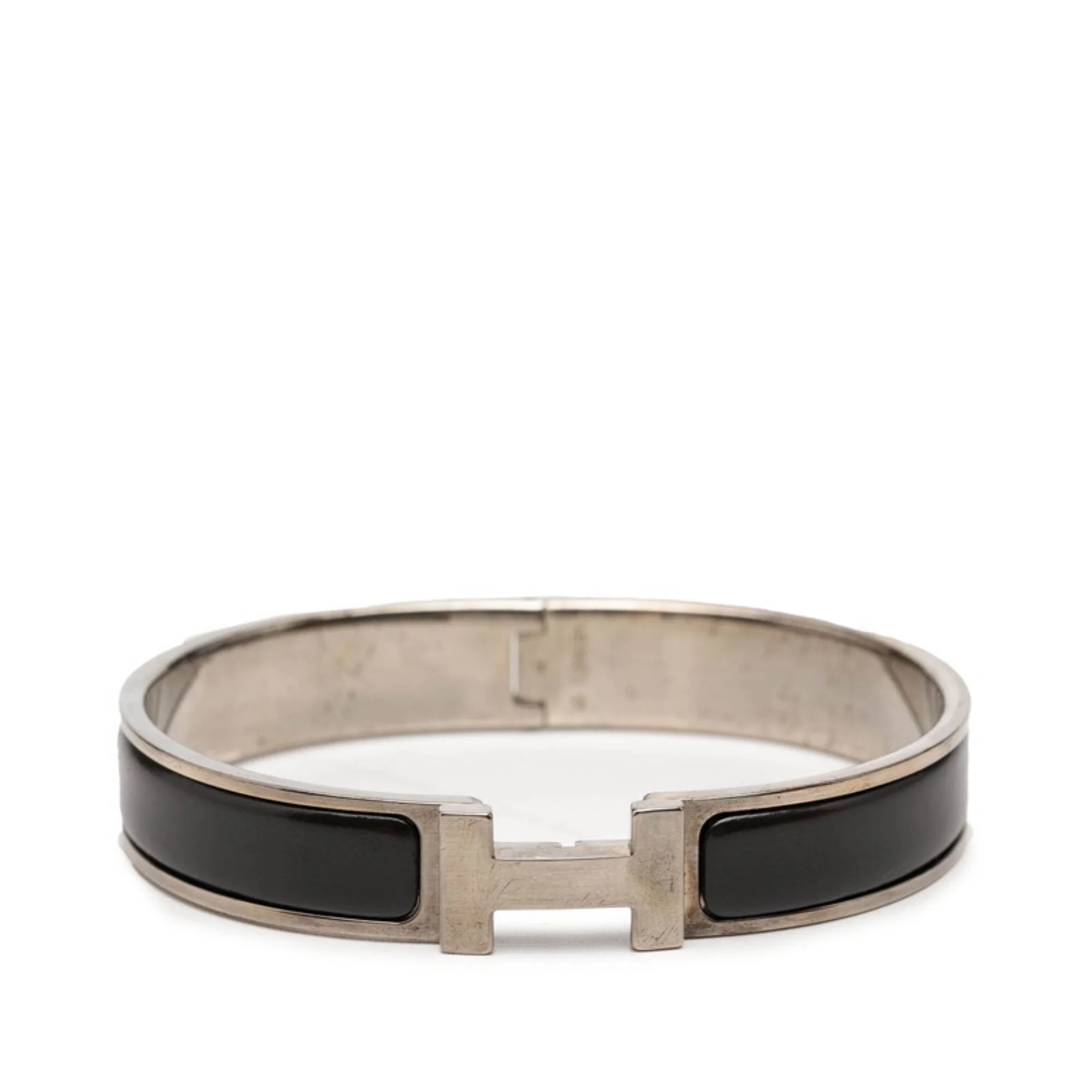 Click H TGM Bracelet Enamel Metal Black Silver