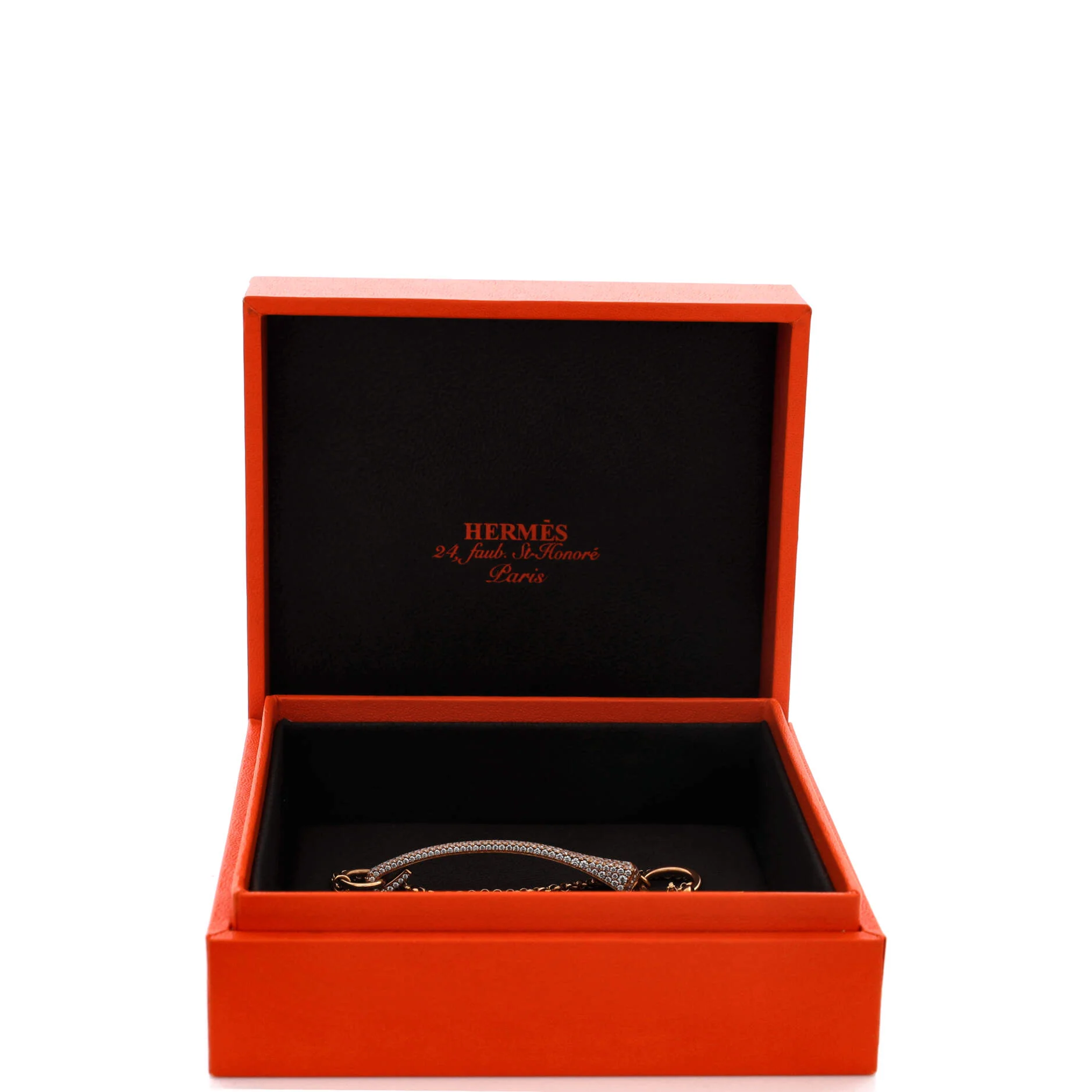 Clou de Forge Chain Bracelet 18K Rose Gold with Pave Diamonds - Image 2