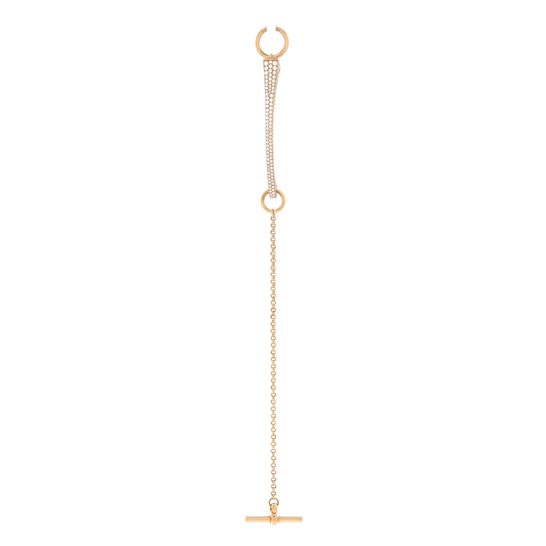 Clou de Forge Chain Bracelet 18K Rose Gold with Pave Diamonds - Image 3