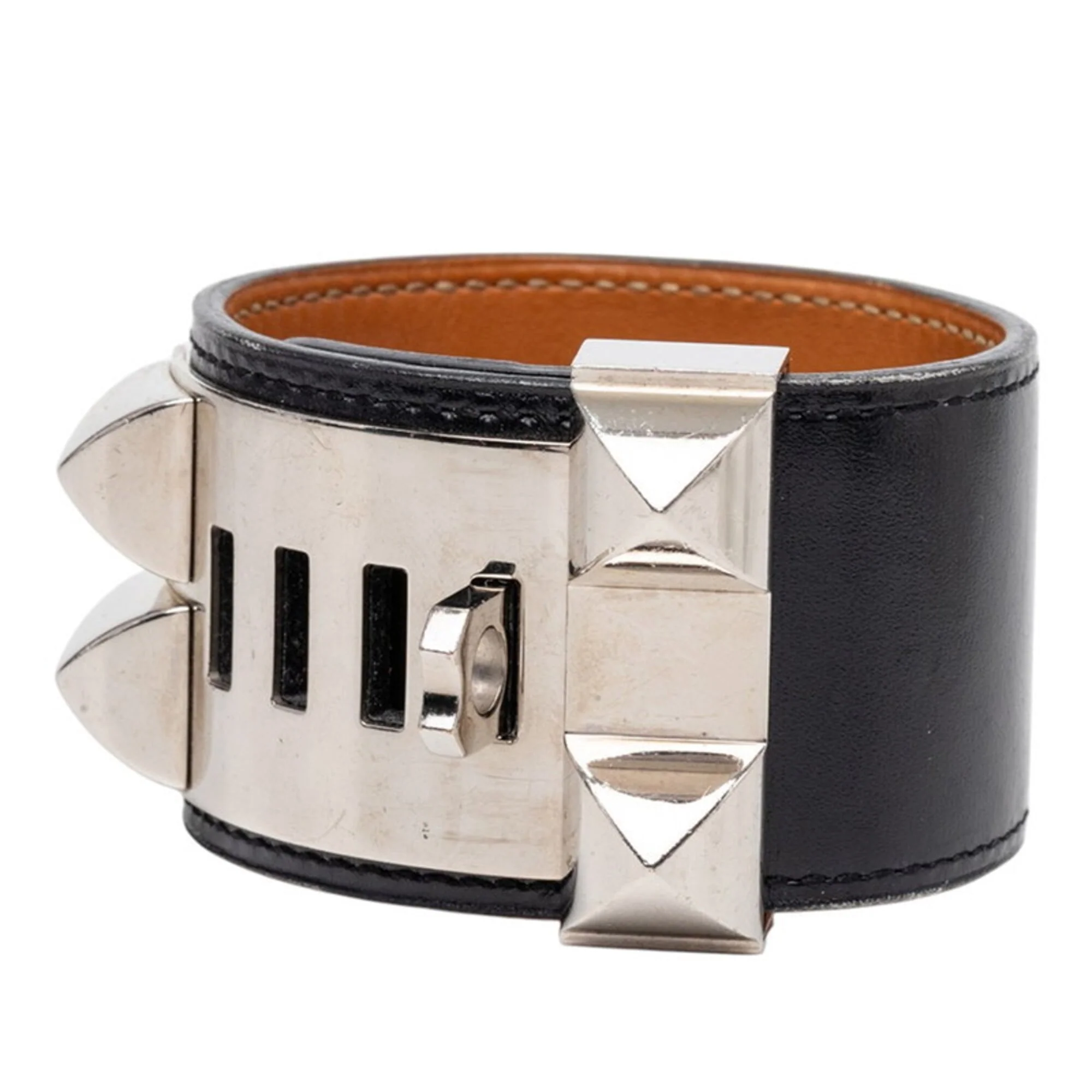 Collier de Chien Bracelet Box Calf Leather Black Small - Image 2