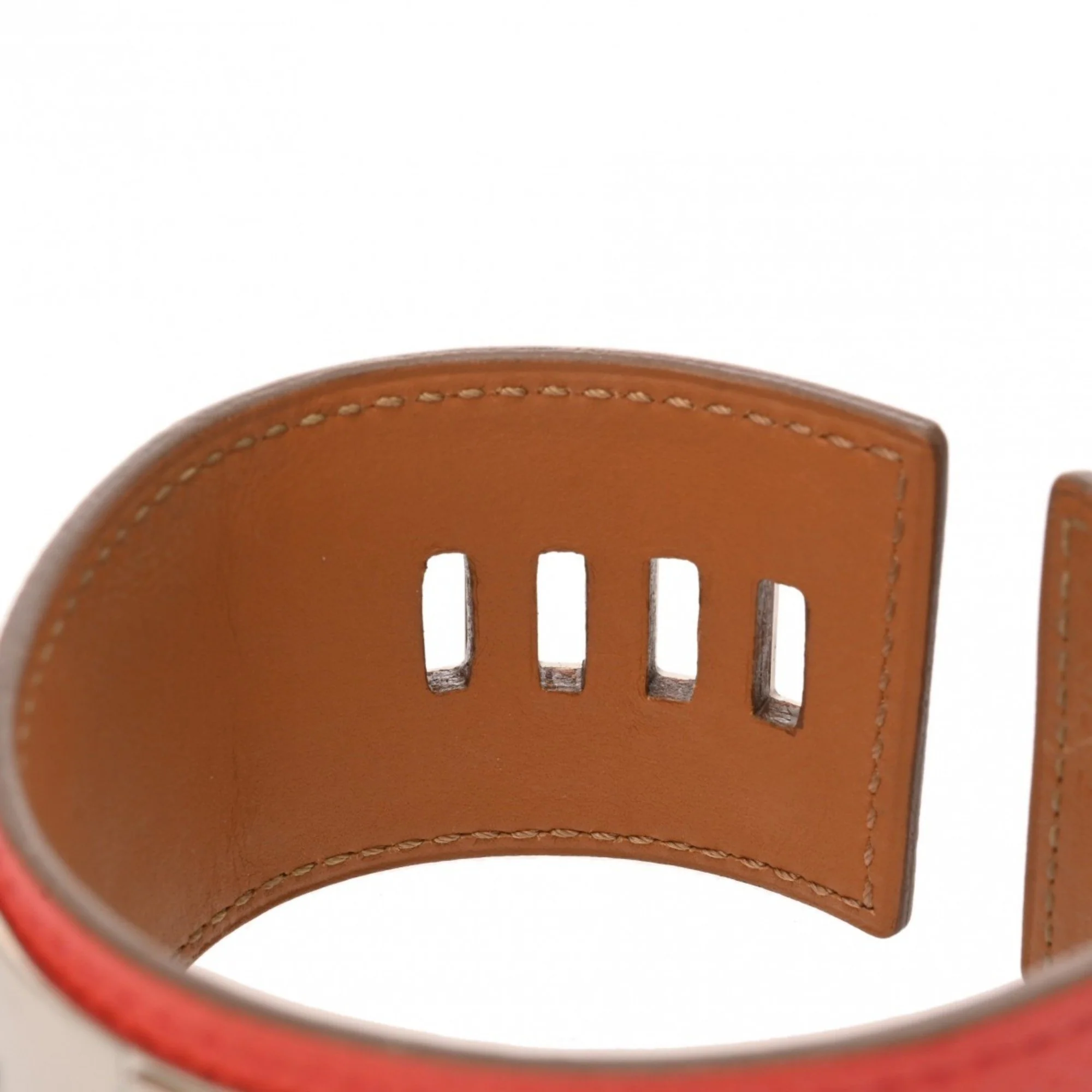 Collier de Chien Bracelet Epsom Leather Rose Jaipur and Silver - Image 4