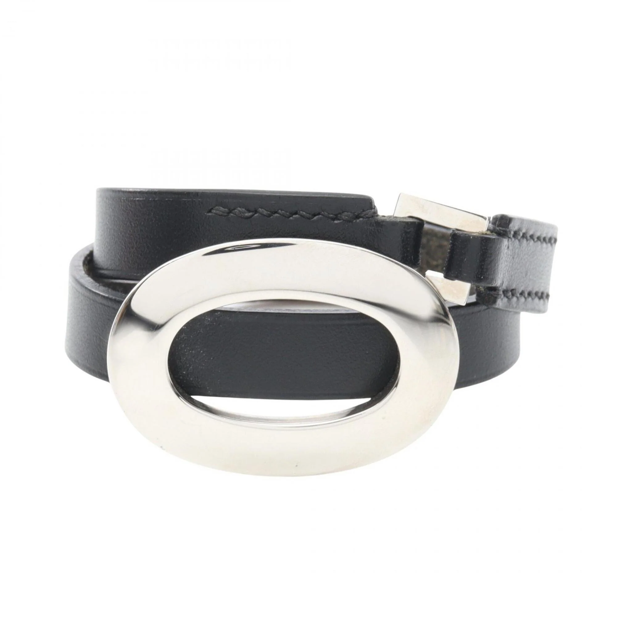 Double Tour Bracelet Stainless Steel and Swift Leather