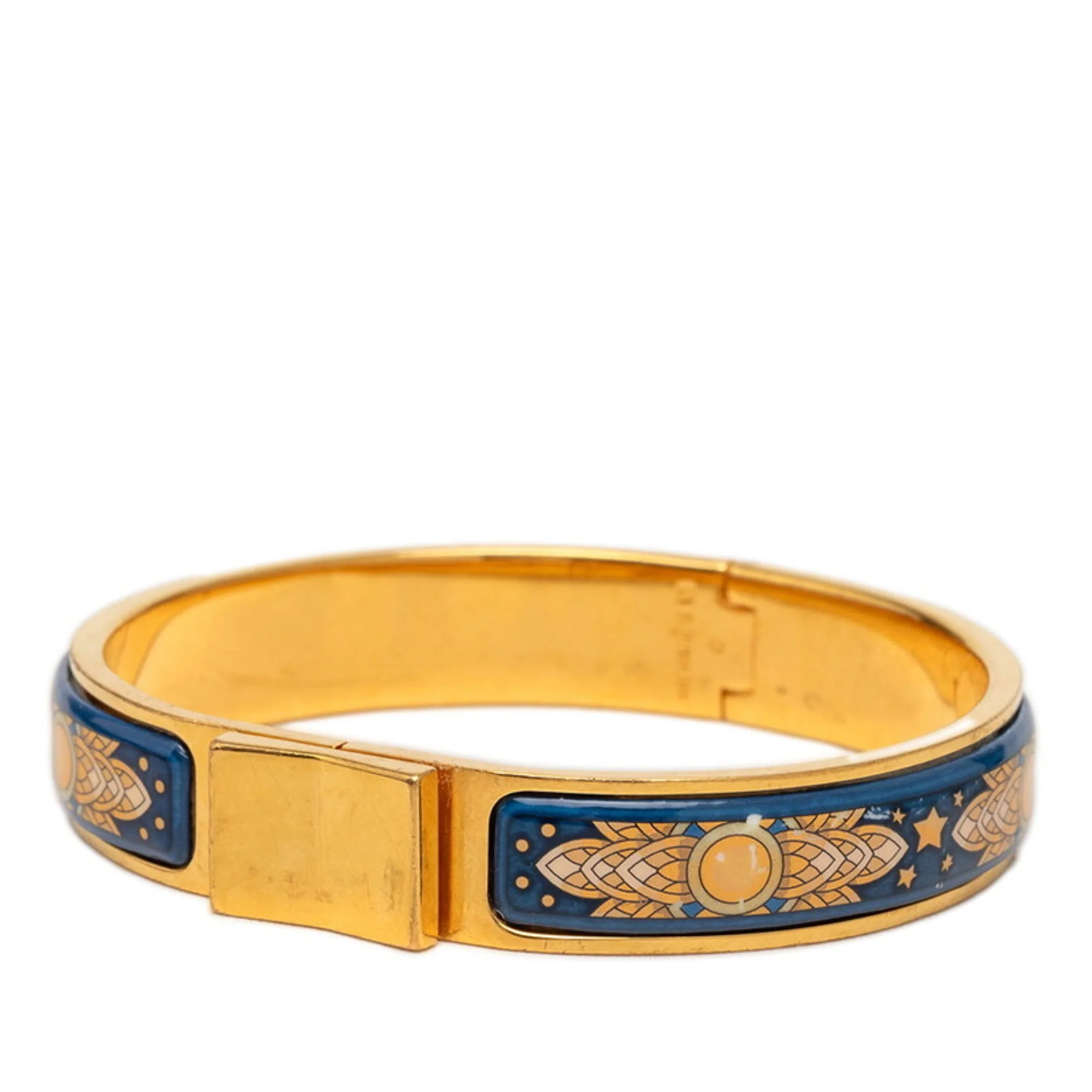 Email Cloisonné Bracelet Gold and Blue Plated Mini - Image 2