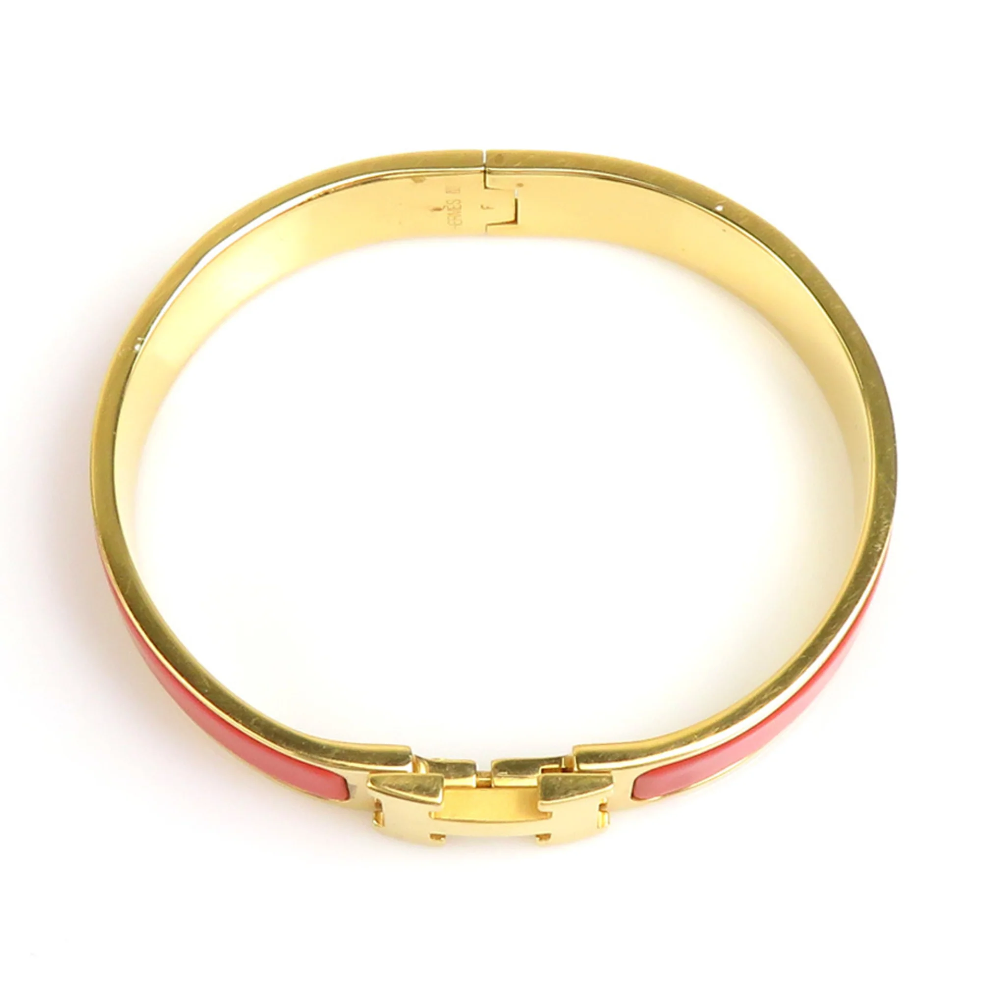 Enamel and Metal Bracelet Gold Orange - Image 5