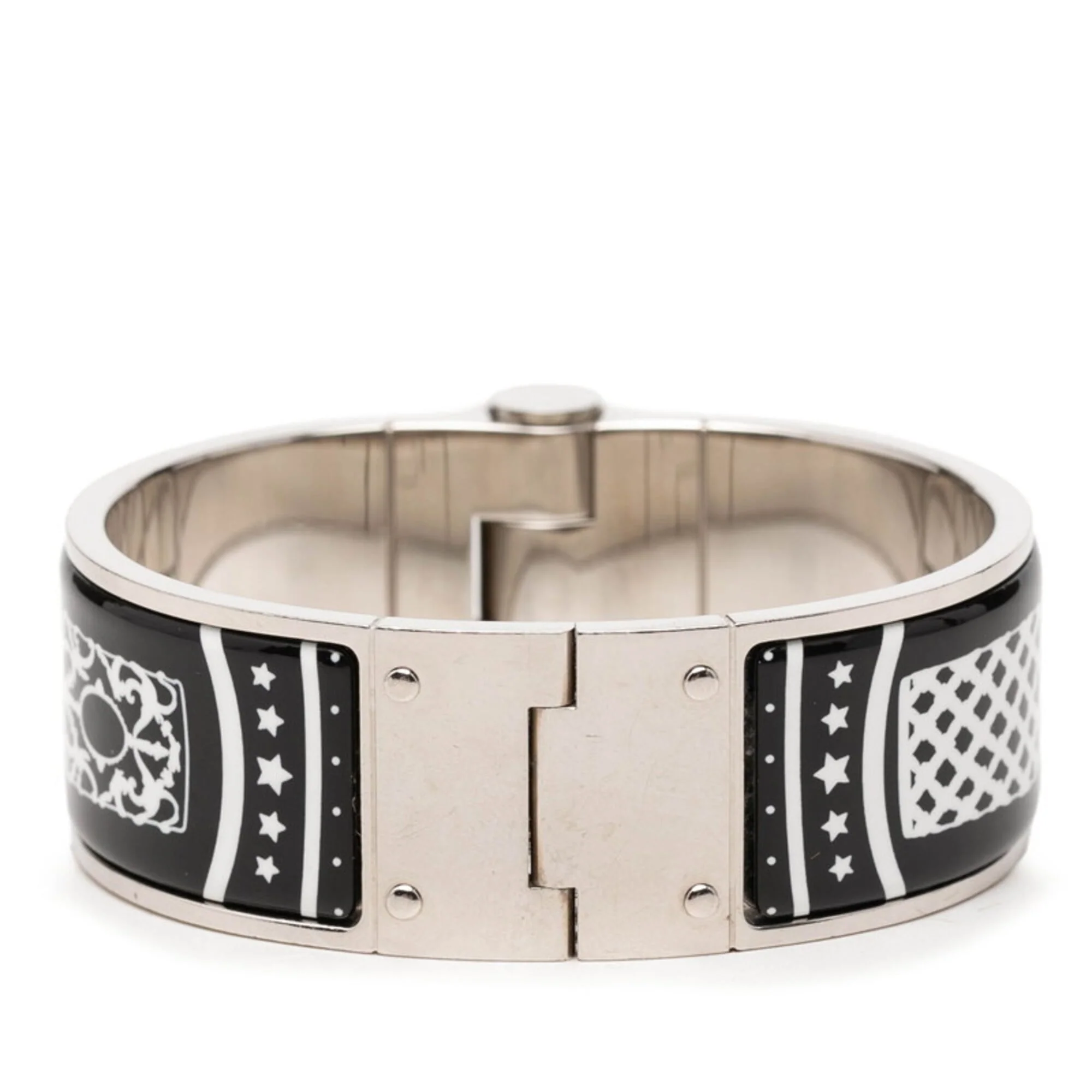 Enamel Bracelet Metal Black and Silver - Image 3