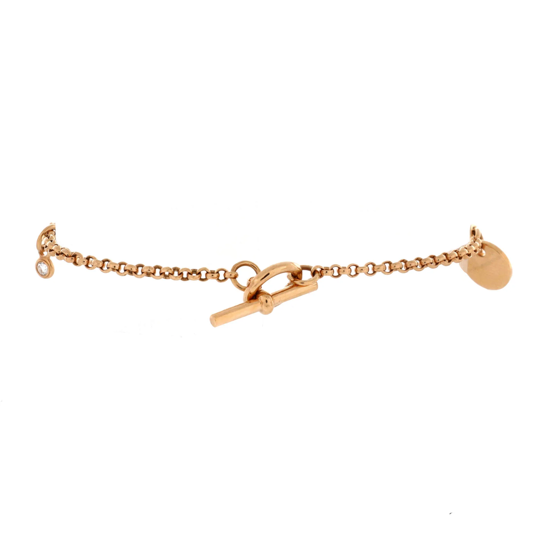 Ex-Libris Bracelet 18K Rose Gold with Diamond Small - Image 2