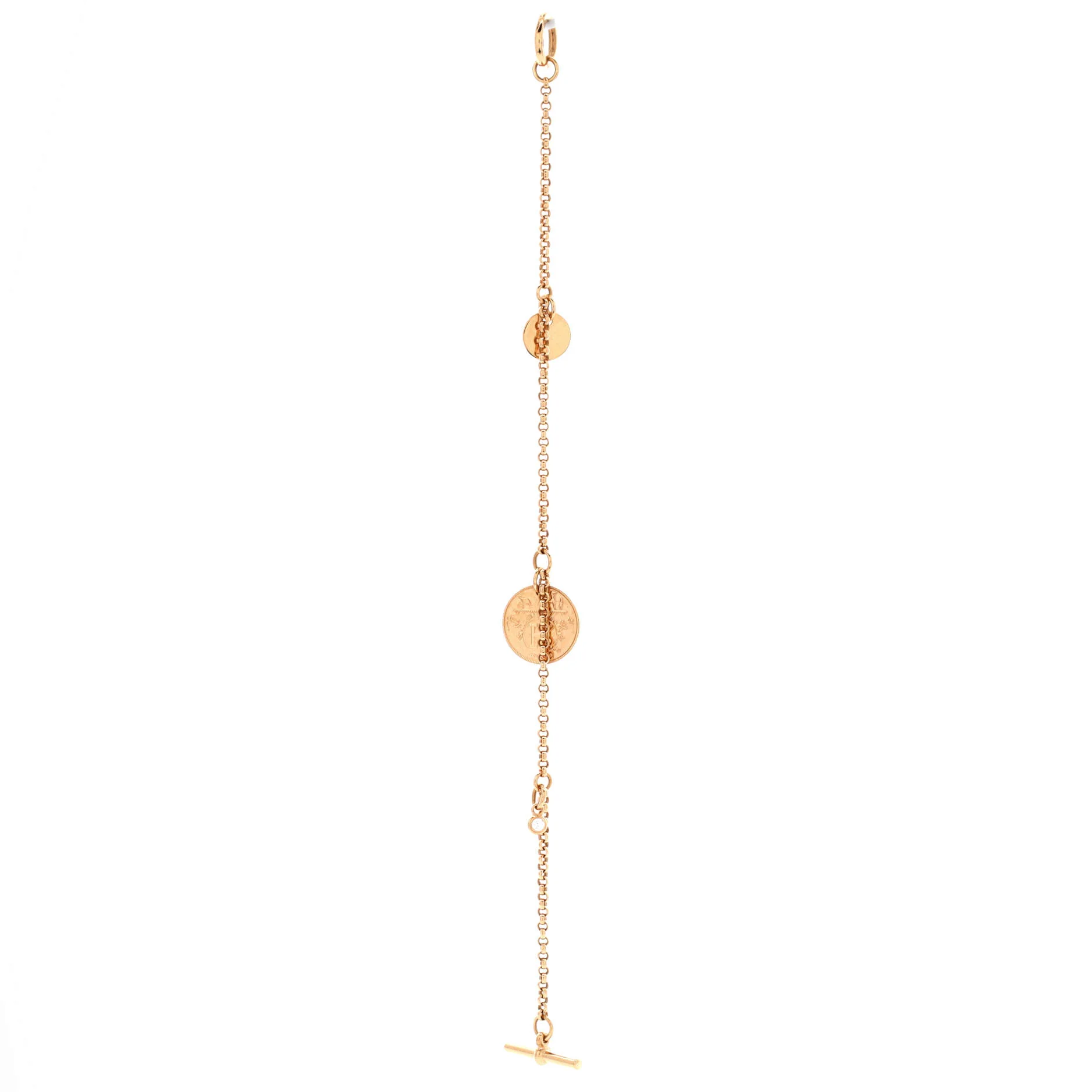 Ex-Libris Bracelet 18K Rose Gold with Diamond Small - Image 3