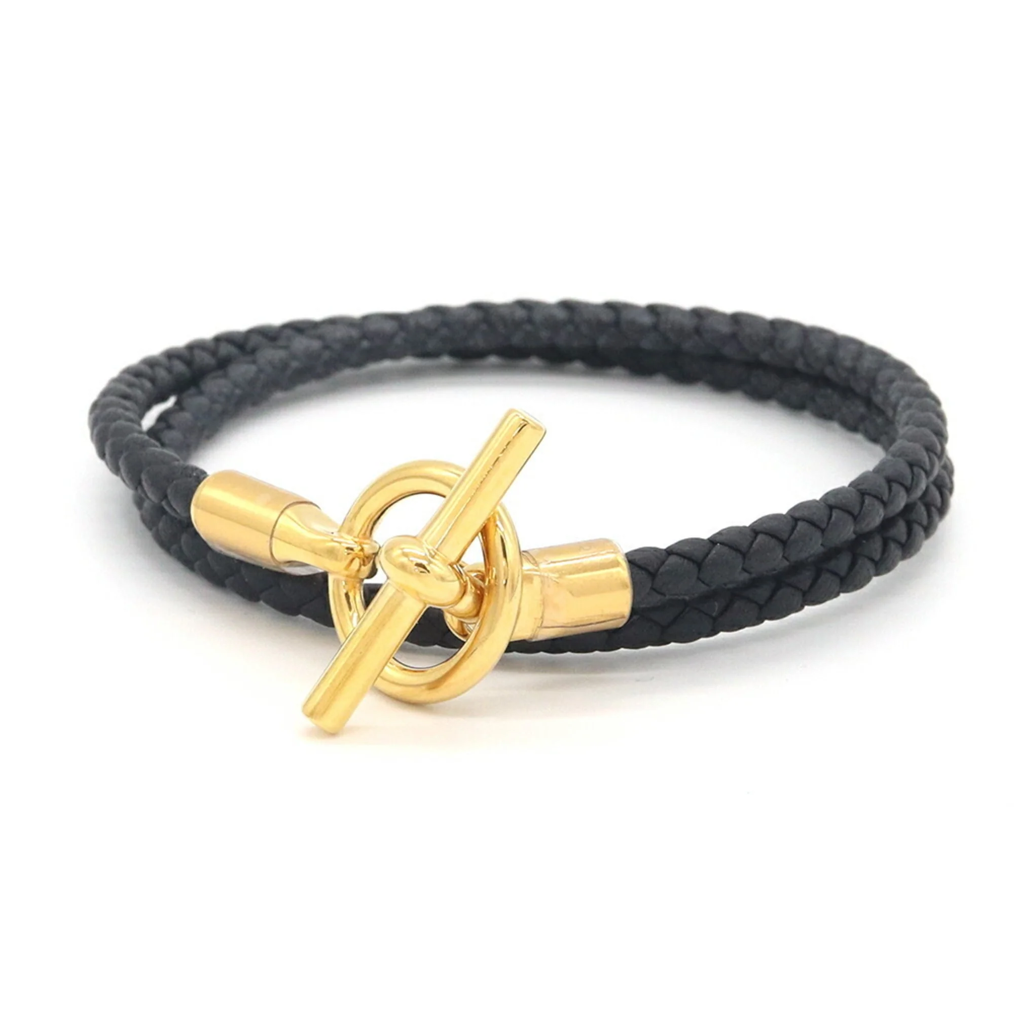 Glenan Double Tour Bracelet Metal and Swift Leather