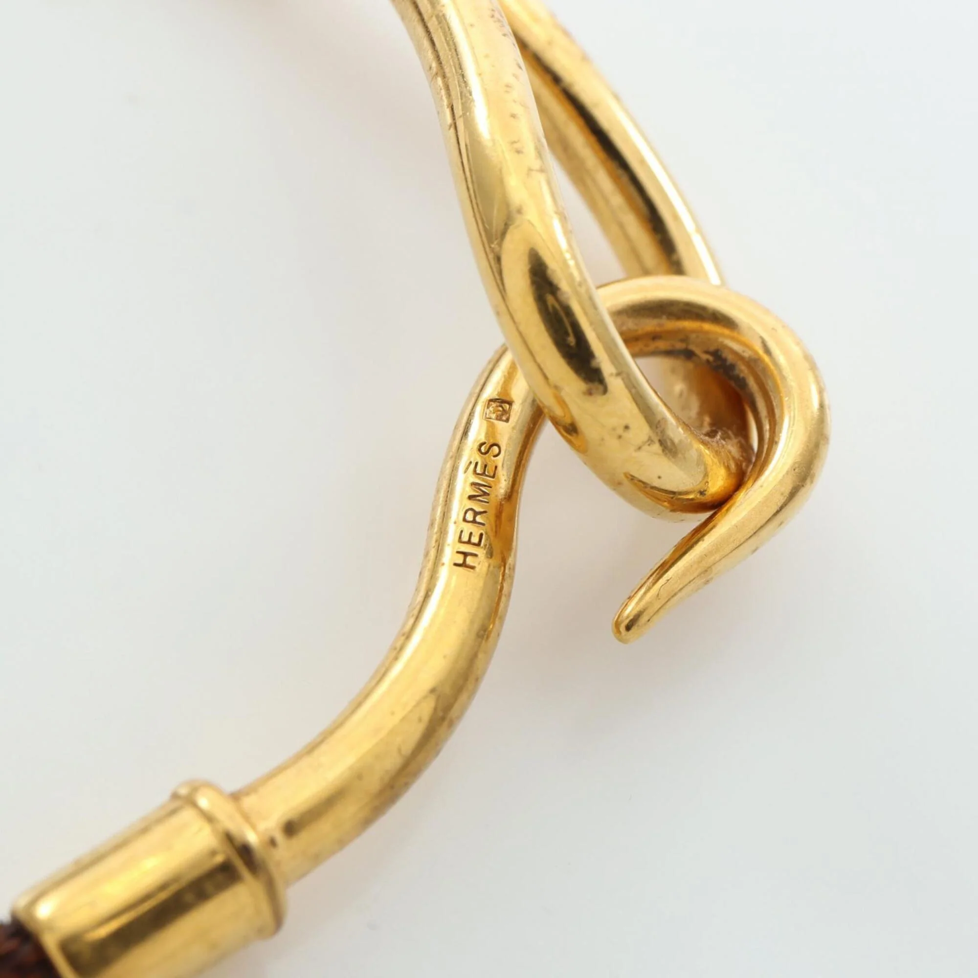 Jumbo Bracelet Gold and Leather - Image 4