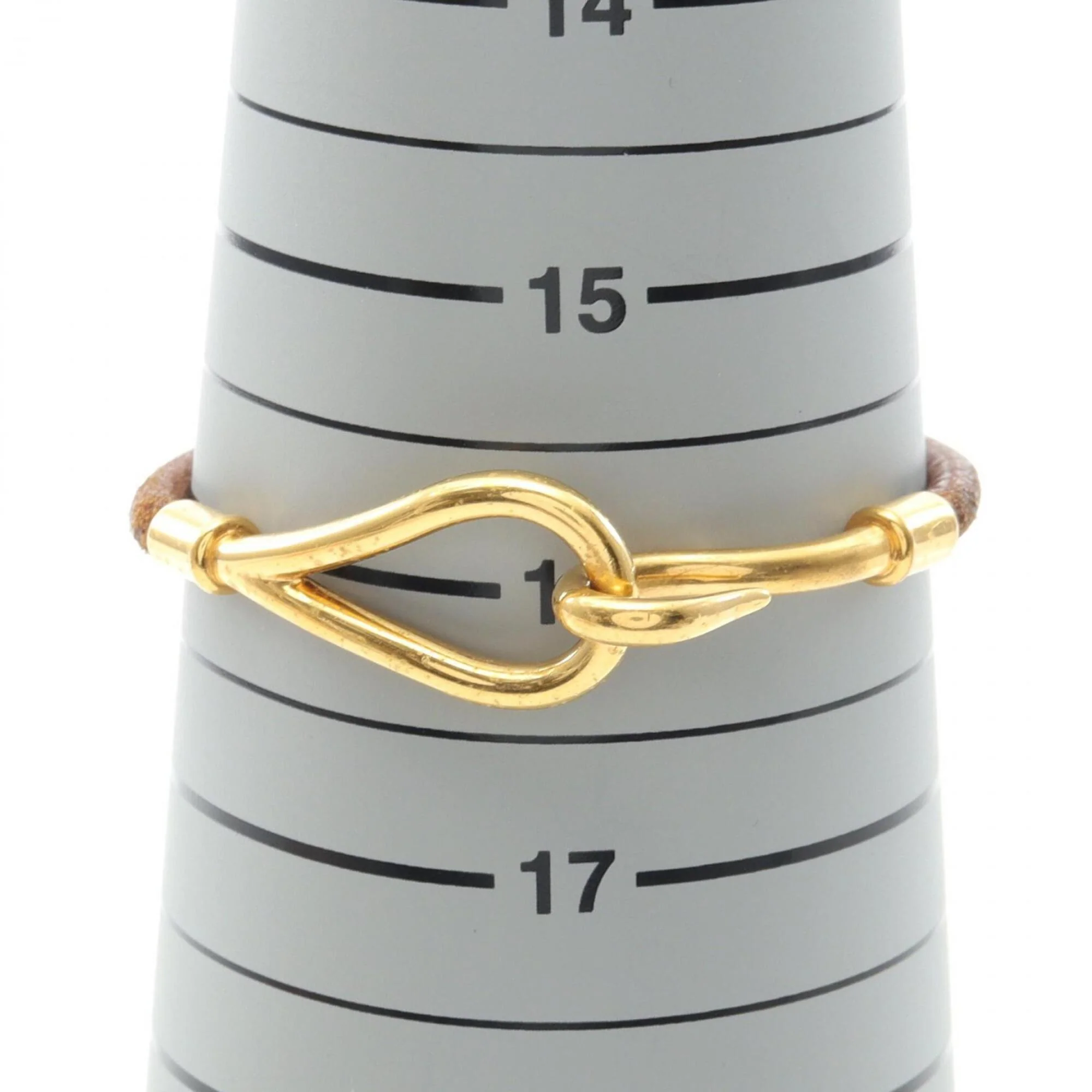 Jumbo Bracelet Gold and Leather - Image 5