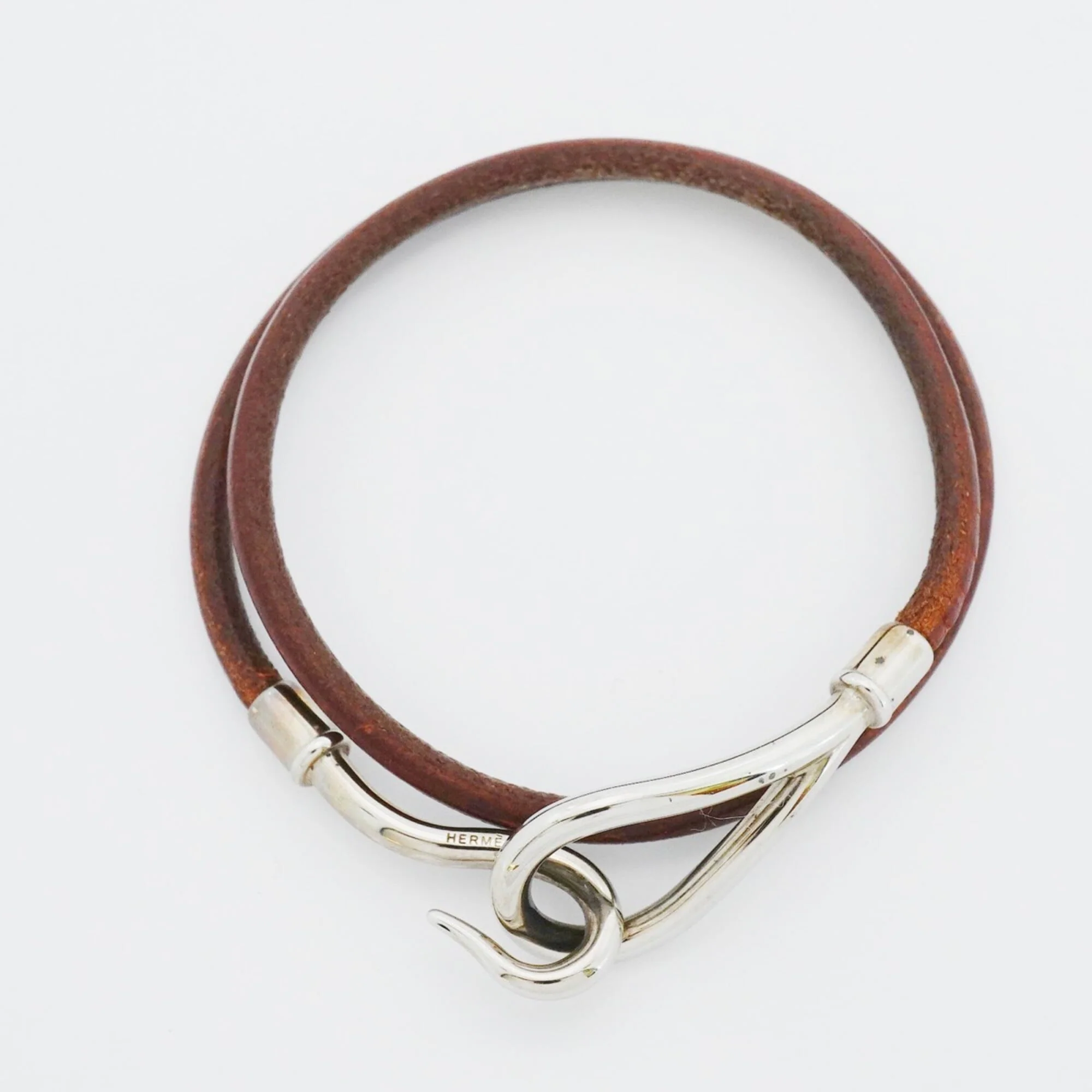 Jumbo Hook Bracelet Leather and Metal - Image 3