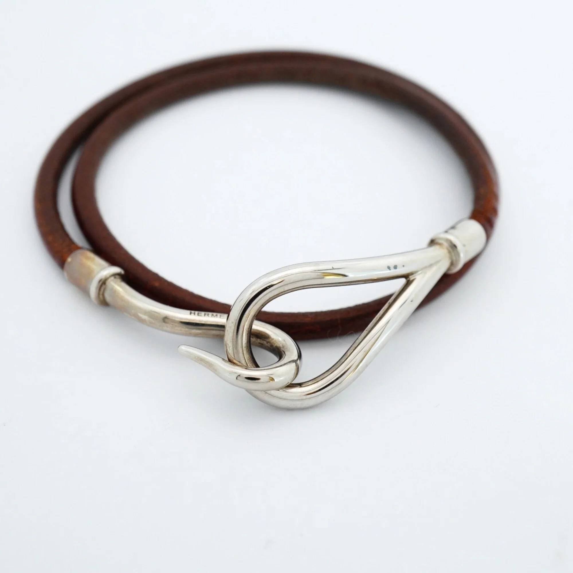 Jumbo Hook Bracelet Leather and Metal - Image 4