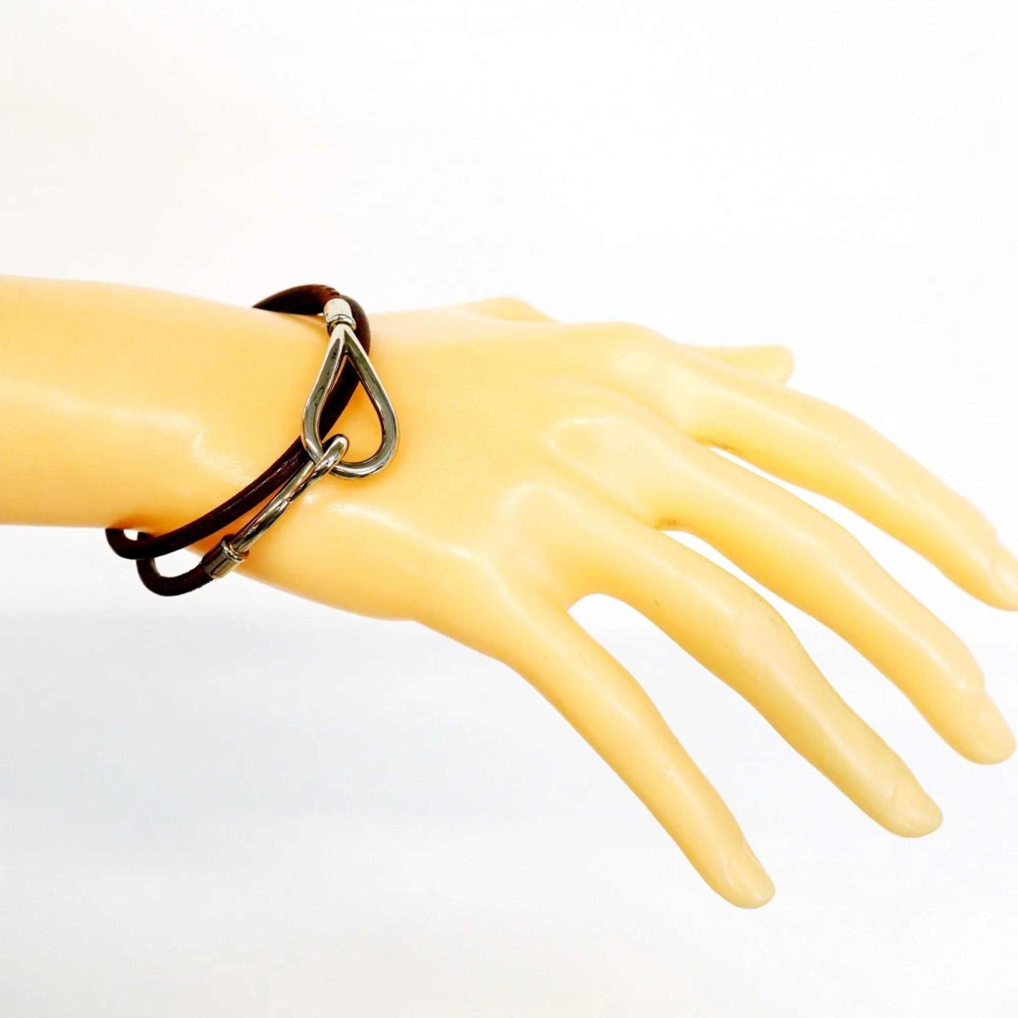 Jumbo Hook Bracelet Leather and Metal - Image 6