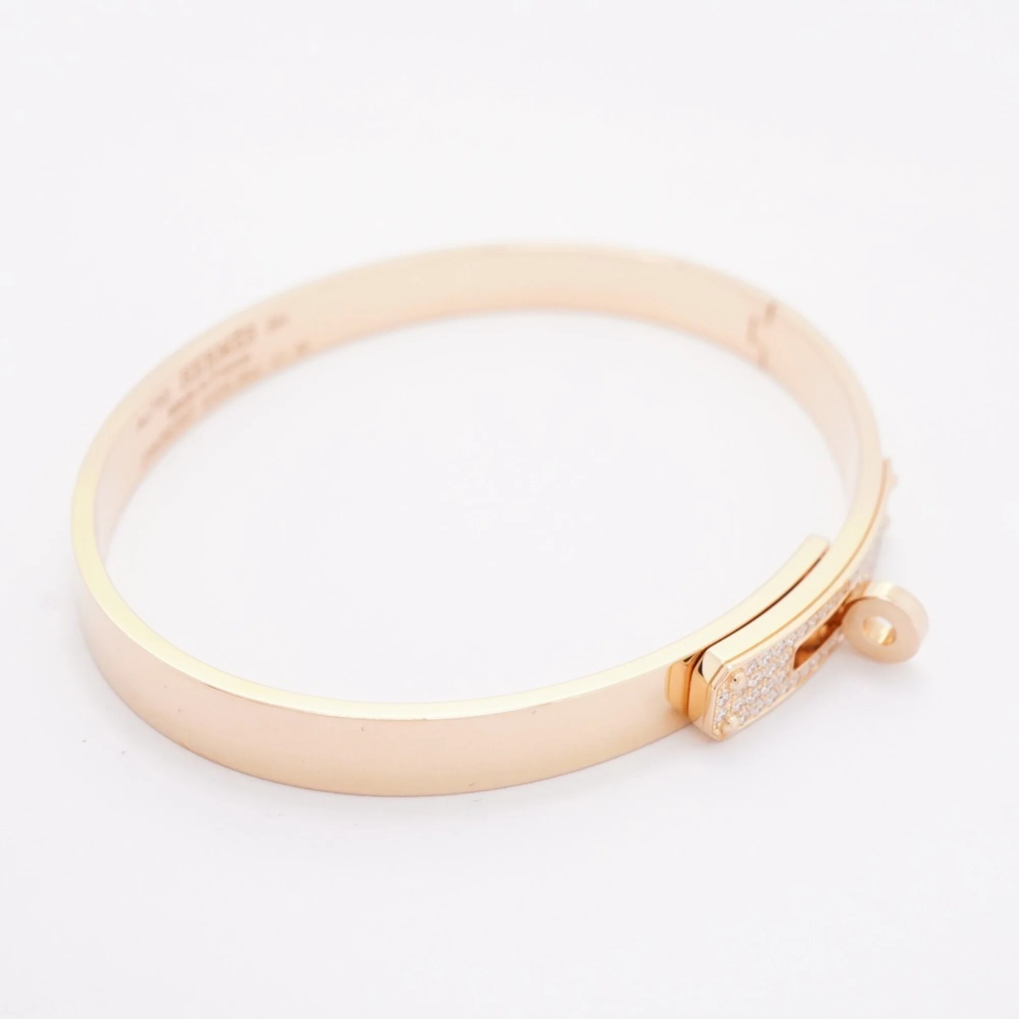 Kelly Bangle 18K Rose Gold Mini with Diamond Bracelet - Image 2