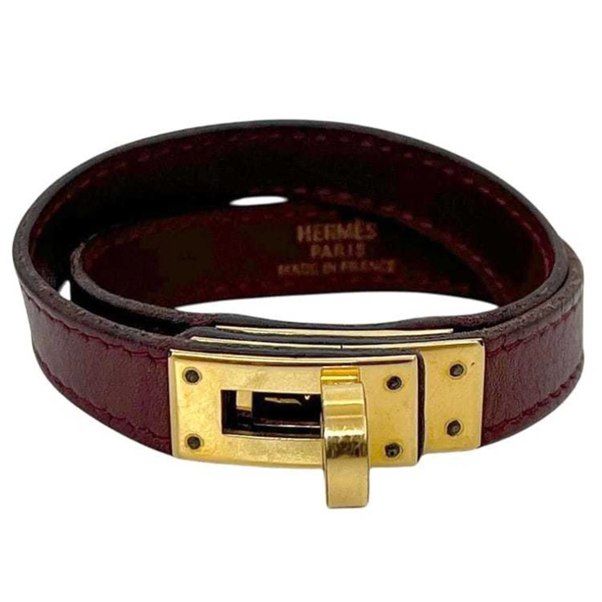 Kelly Bracelet Bordeaux Leather Double Tour - Image 2