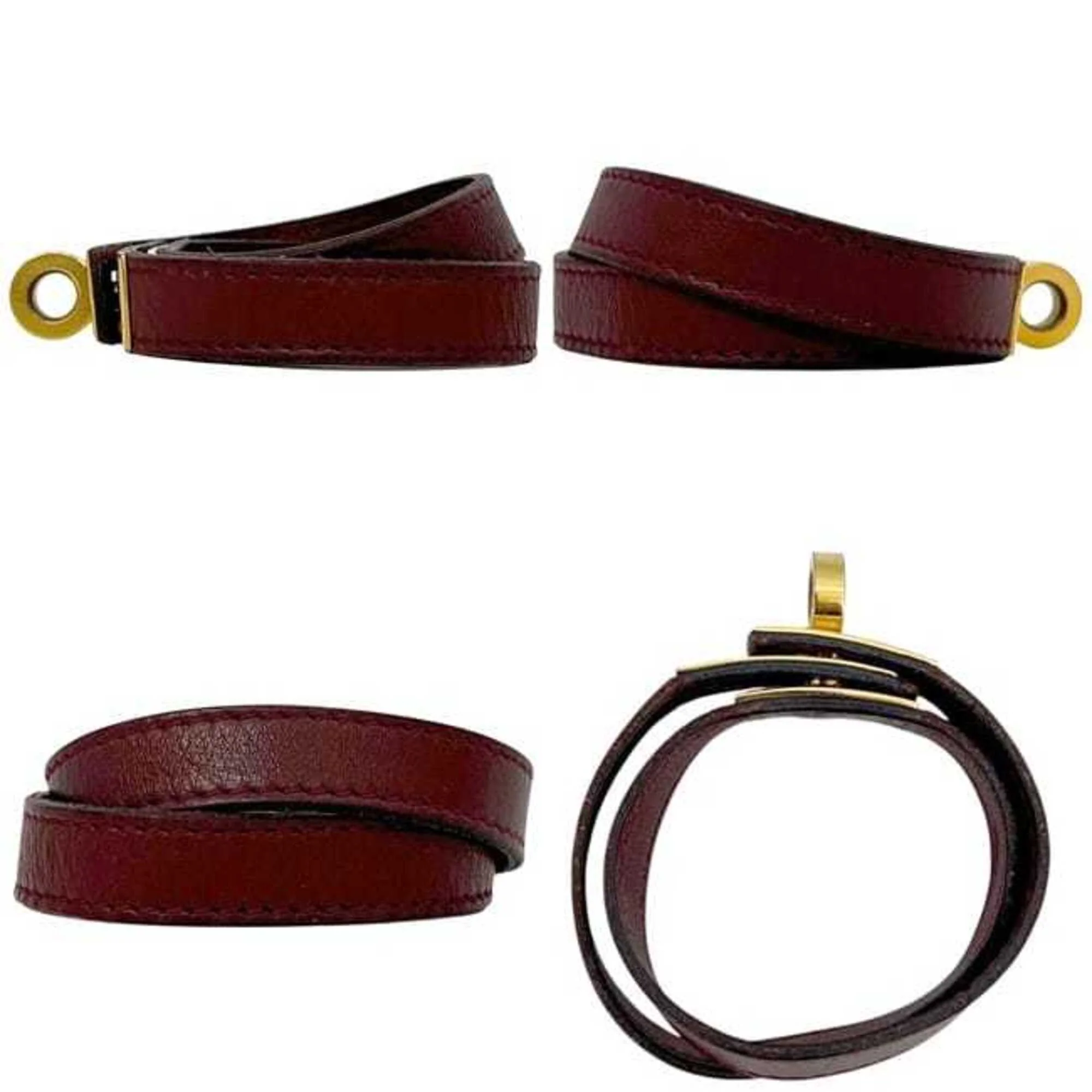 Kelly Bracelet Bordeaux Leather Double Tour - Image 3