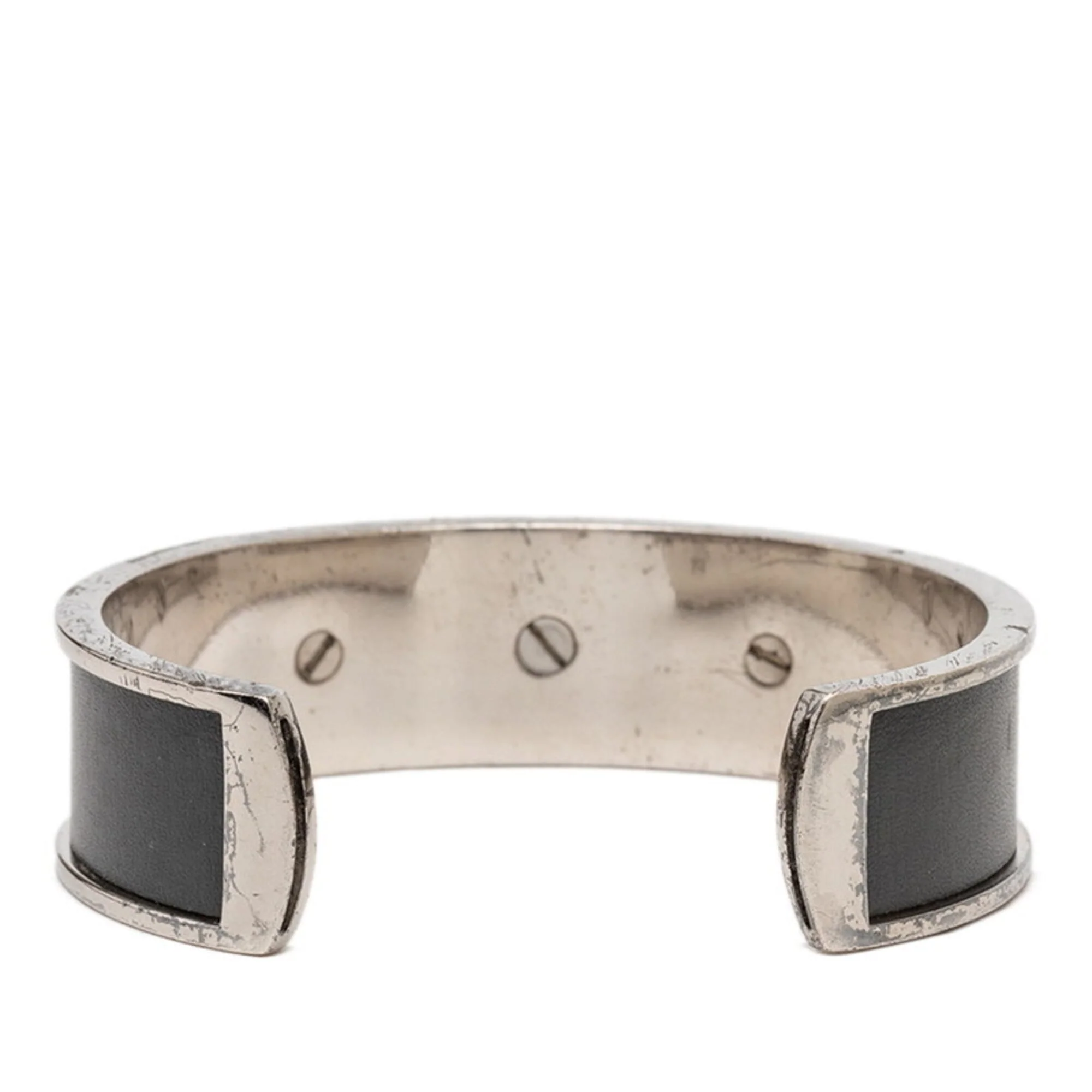 Kelly Bracelet Leather and Metal Silver Gray - Image 3