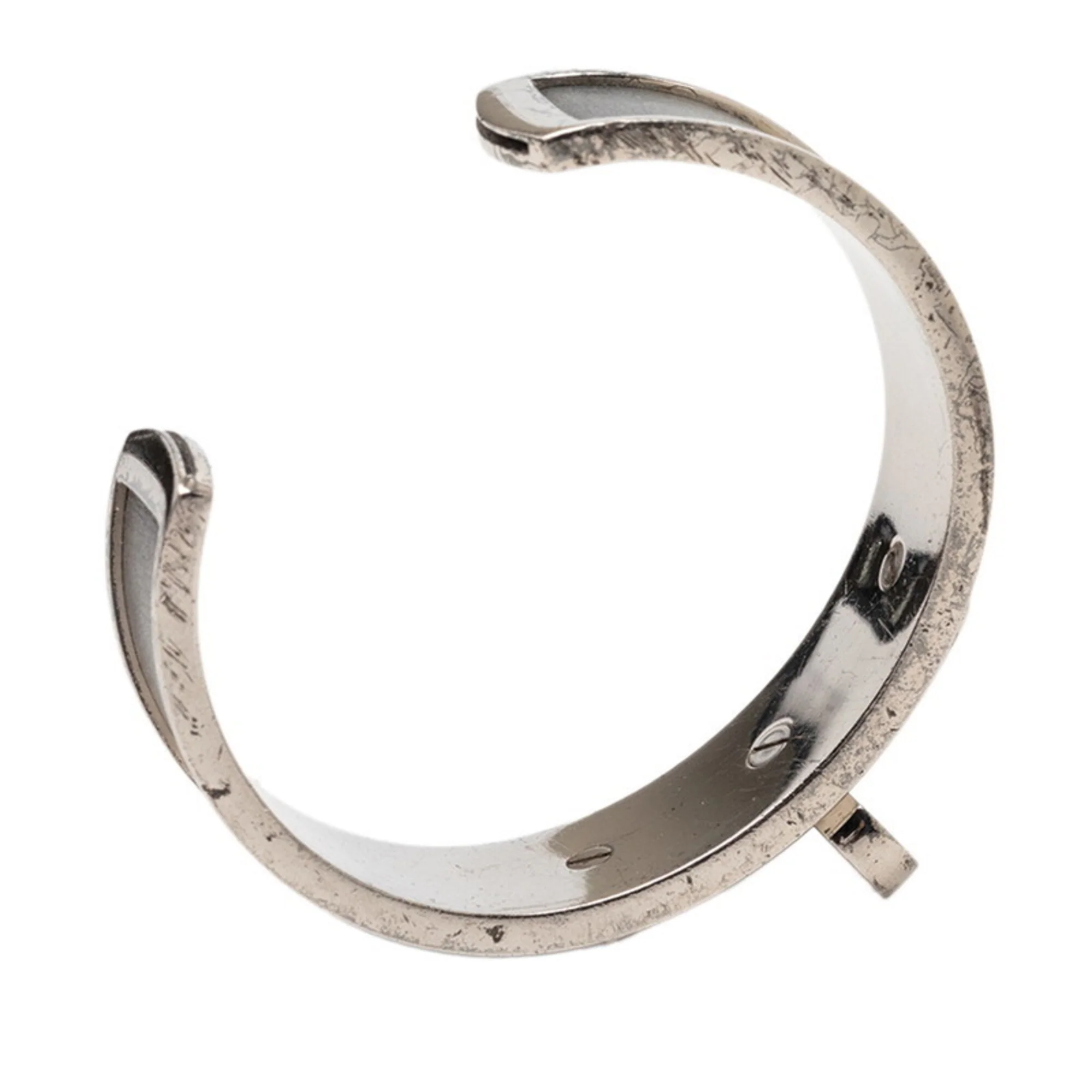 Kelly Bracelet Leather and Metal Silver Gray - Image 5