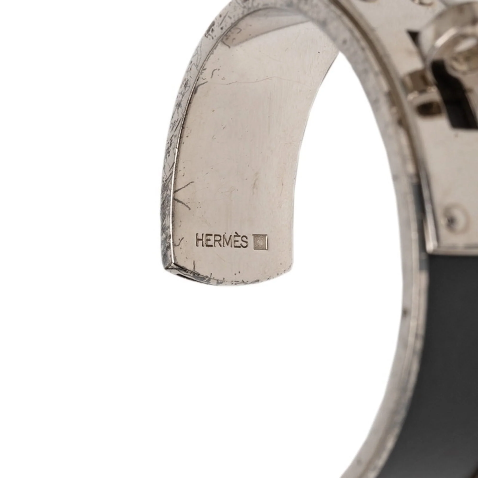 Kelly Bracelet Leather and Metal Silver Gray - Image 6