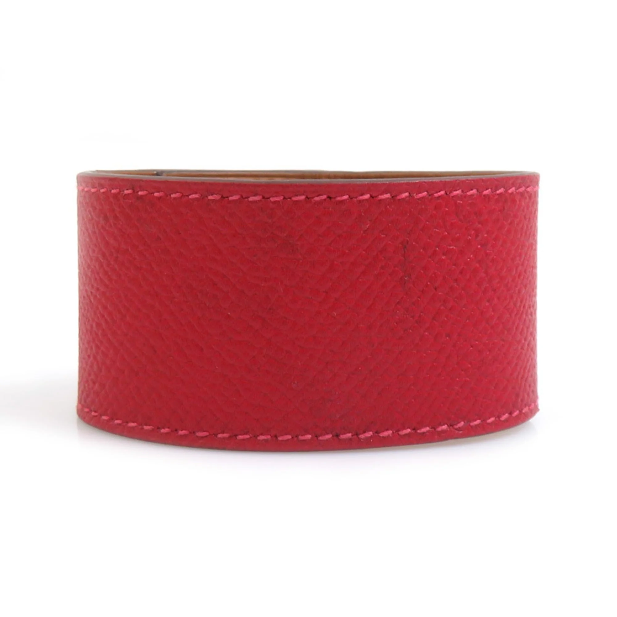 Kelly Dog Bracelet Leather and Metal Red Silver - Image 3