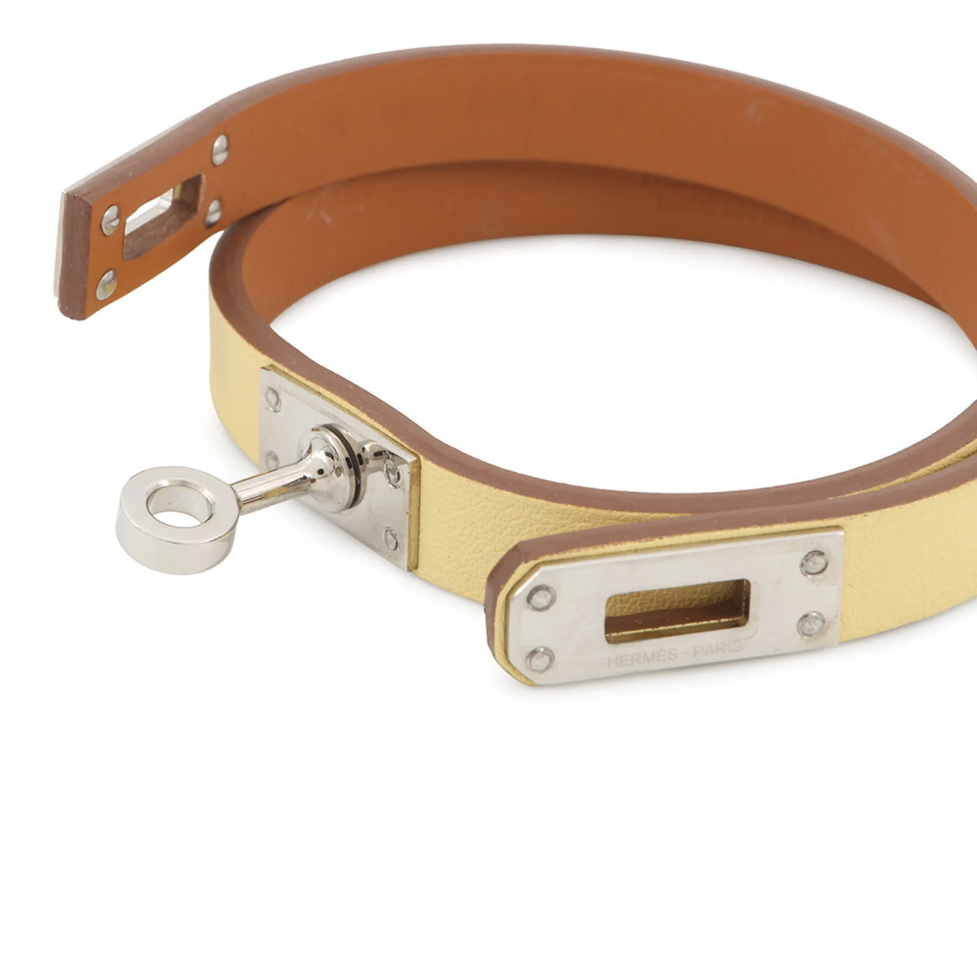 Kelly Double Tour Bracelet Swift Leather Jaune - Image 5