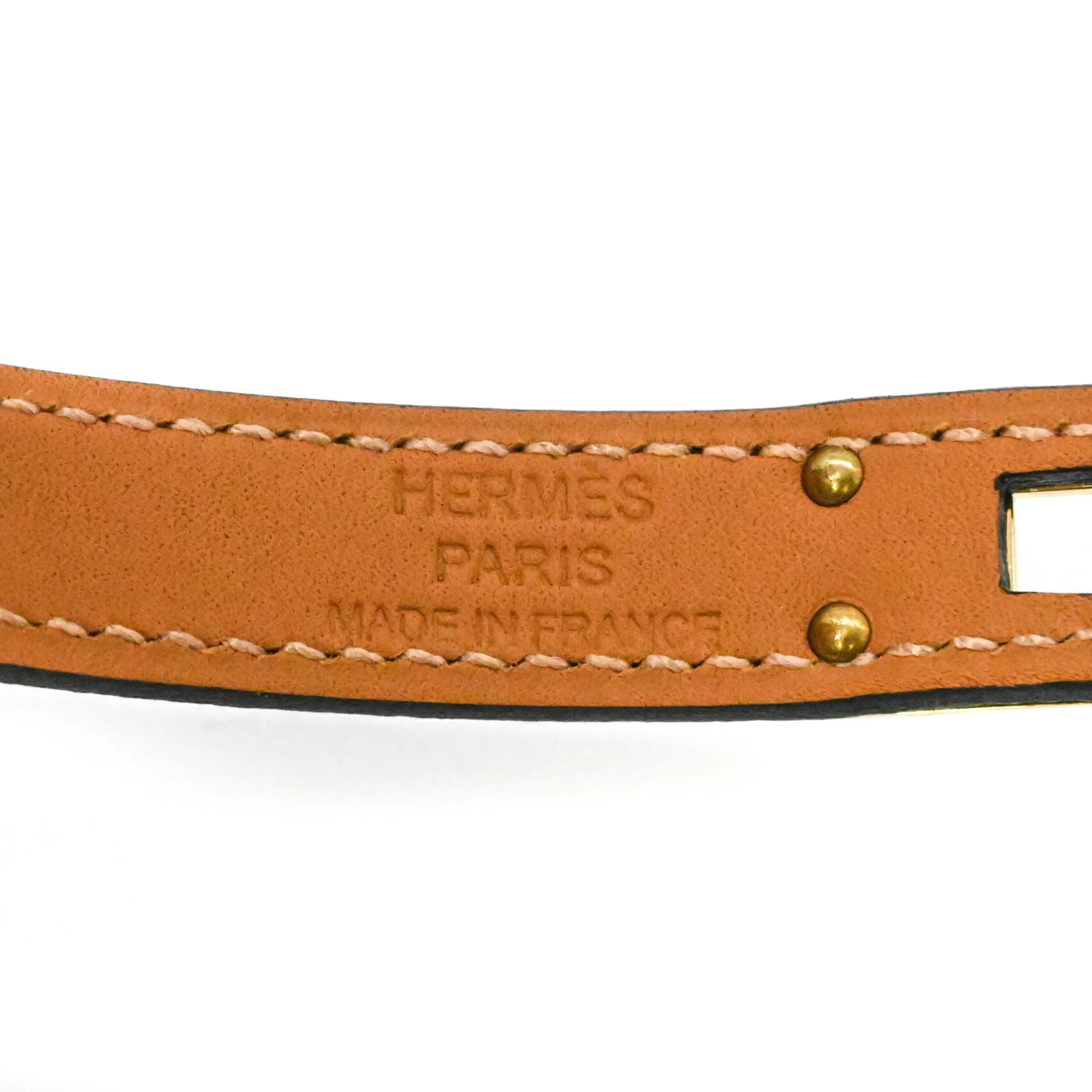 Kelly Double Tour Bracelet Swift Leather Mini Black and Brown - Image 8