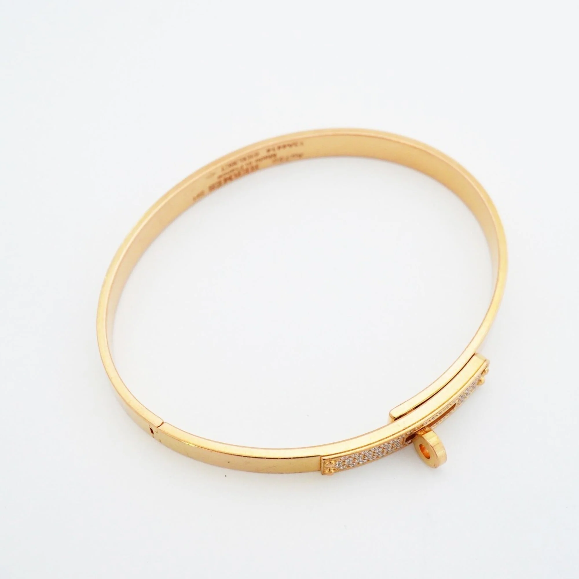 Kelly PM Bangle 18K Rose Gold Mini with Diamond Bracelet - Image 2