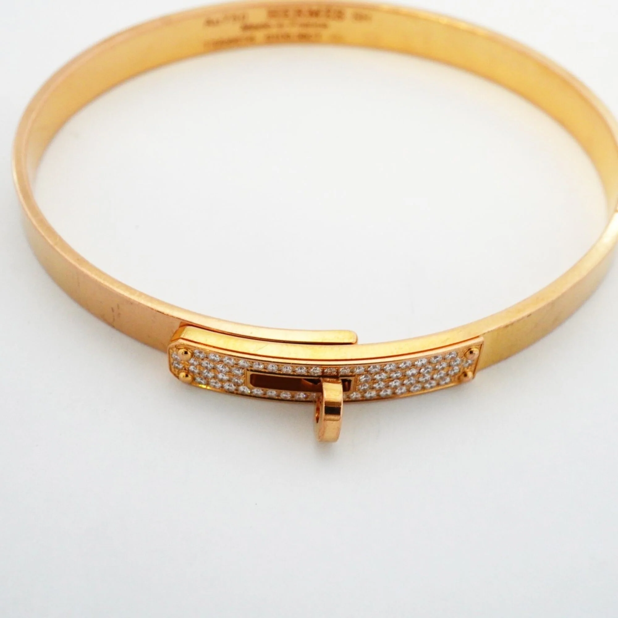 Kelly PM Bangle 18K Rose Gold Mini with Diamond Bracelet - Image 4