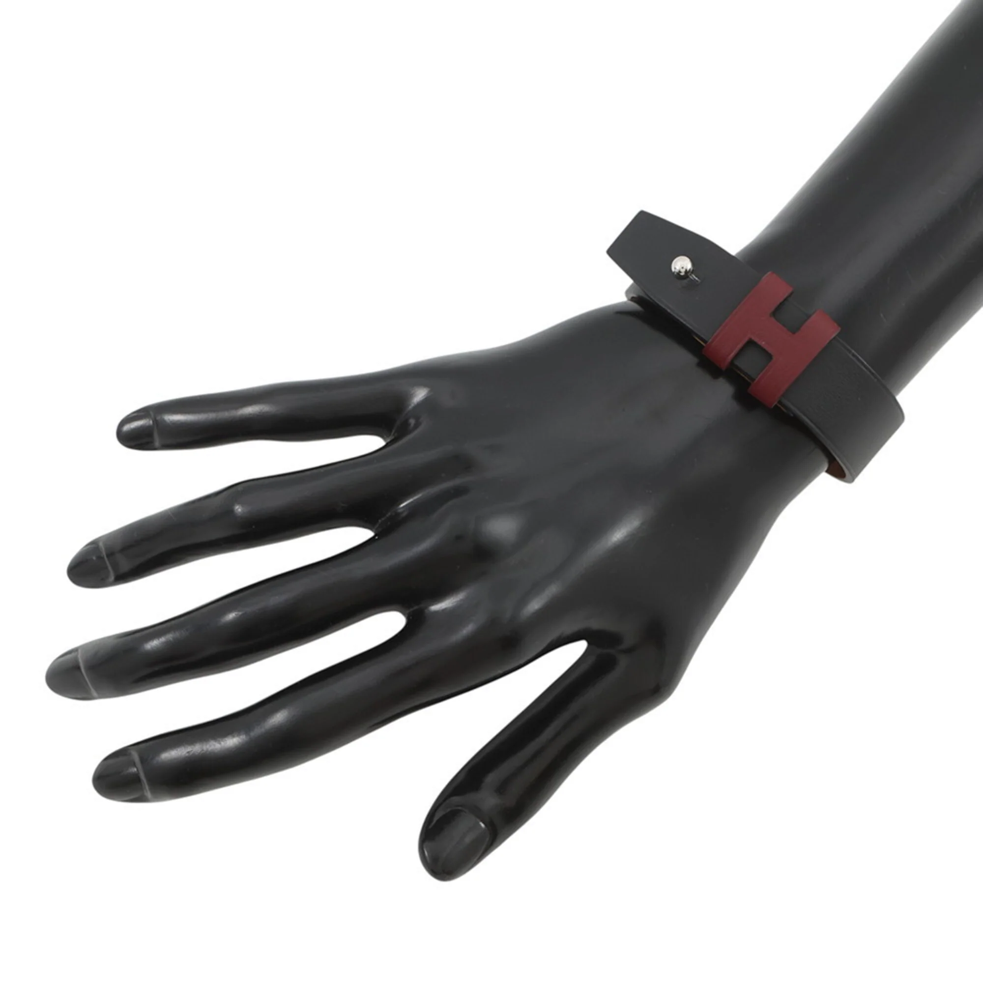 Leather Bracelet Black and Red - Image 5